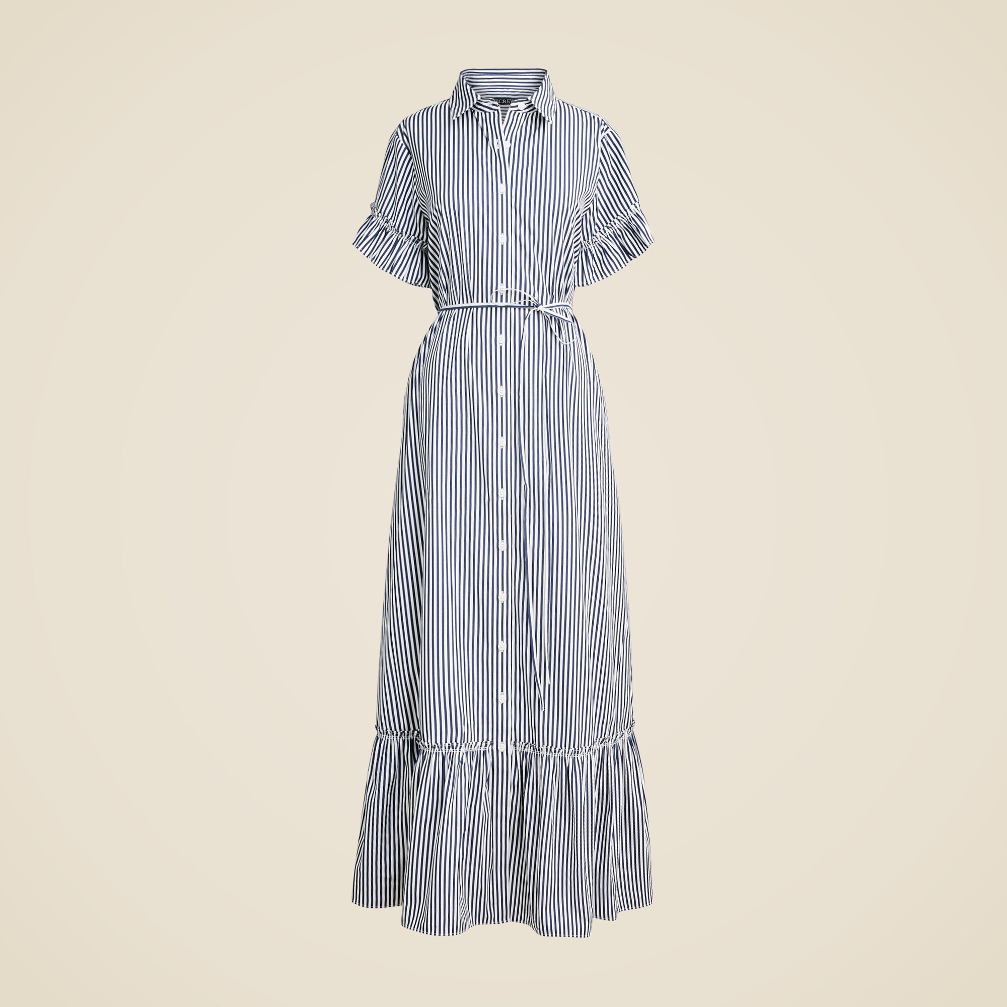 Amelia maxi shirt-dress in stripe cotton poplin