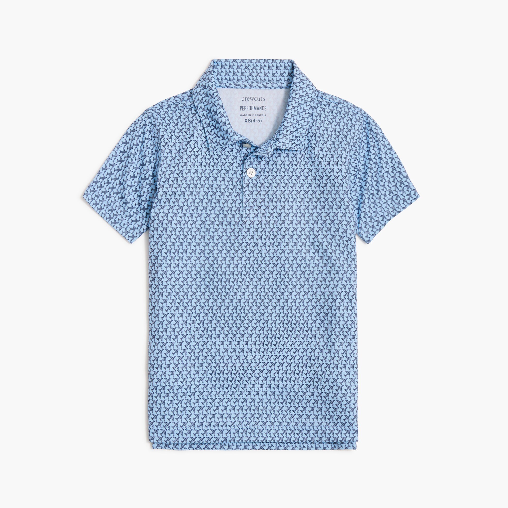 Boys' printed performance polo shirt