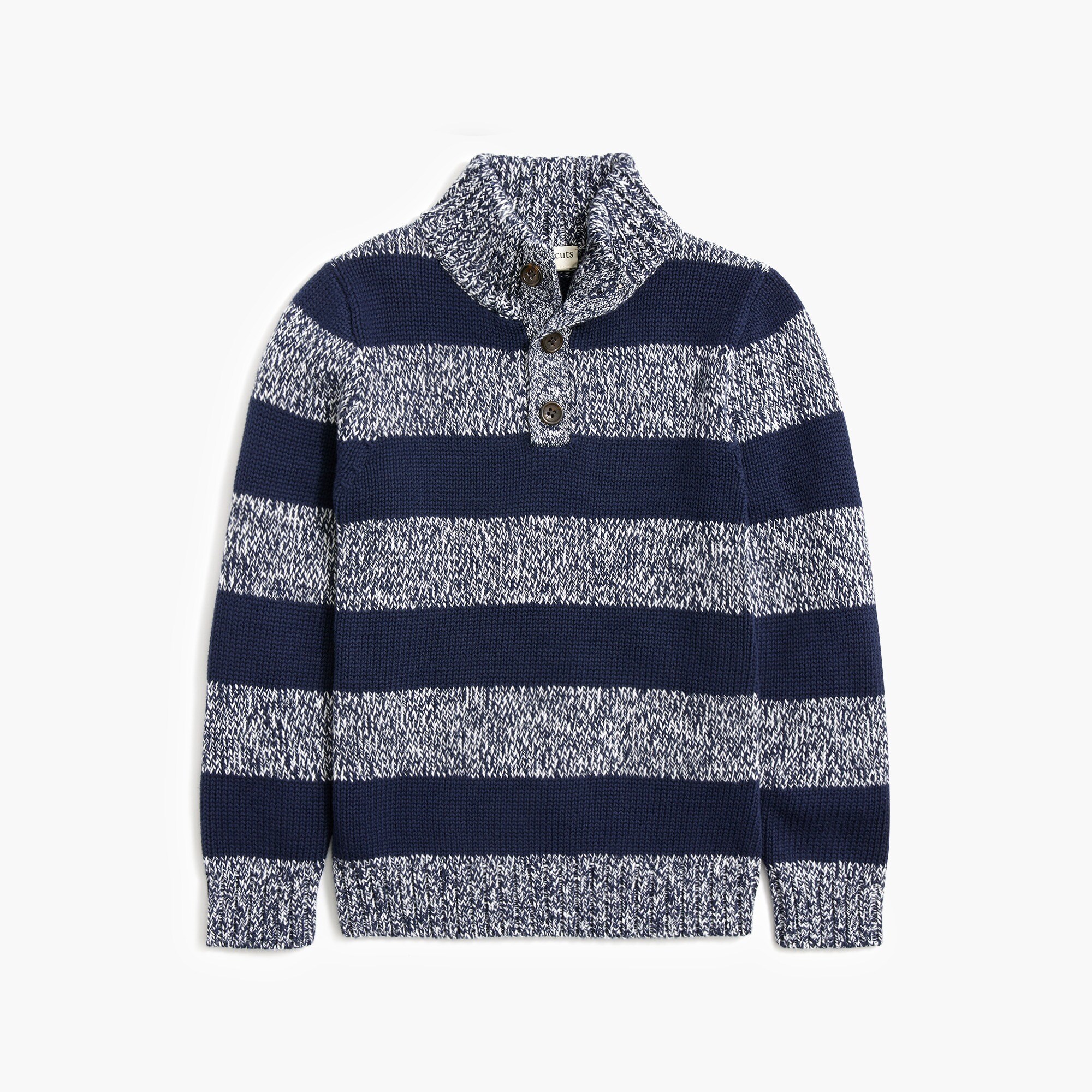Boys' striped button-neck pullover