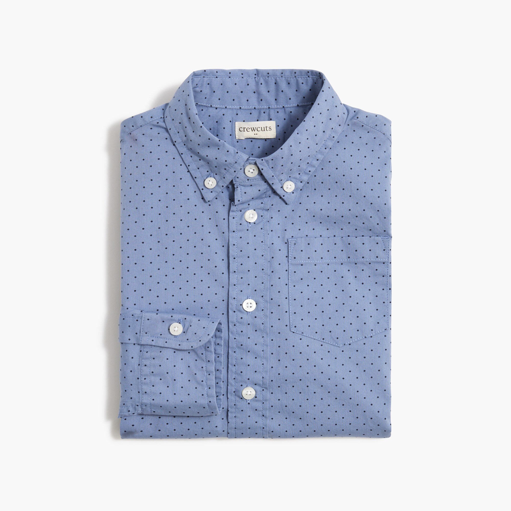 Boys' long-sleeve pin-dot washed shirt