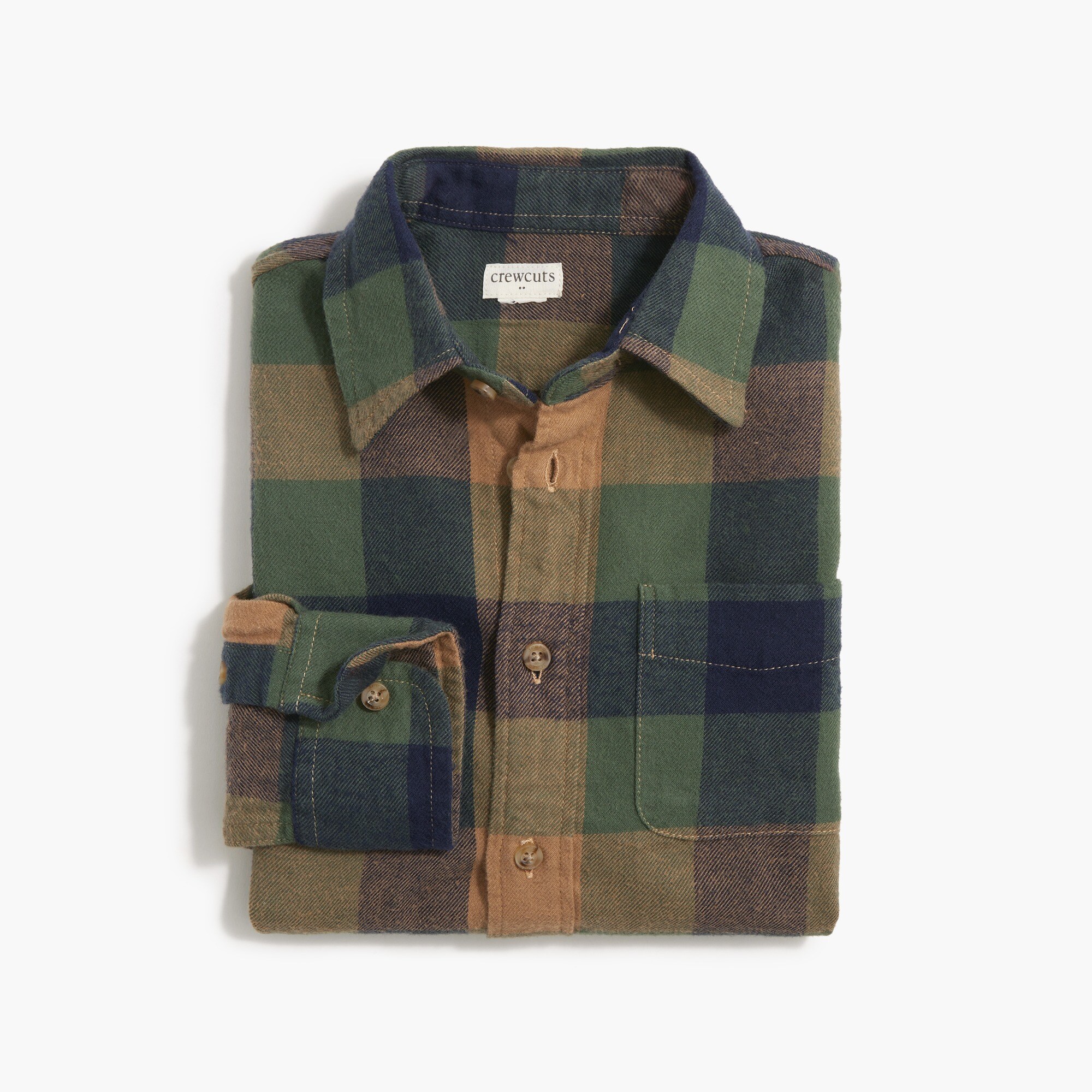  Boys' gingham flannel shirt