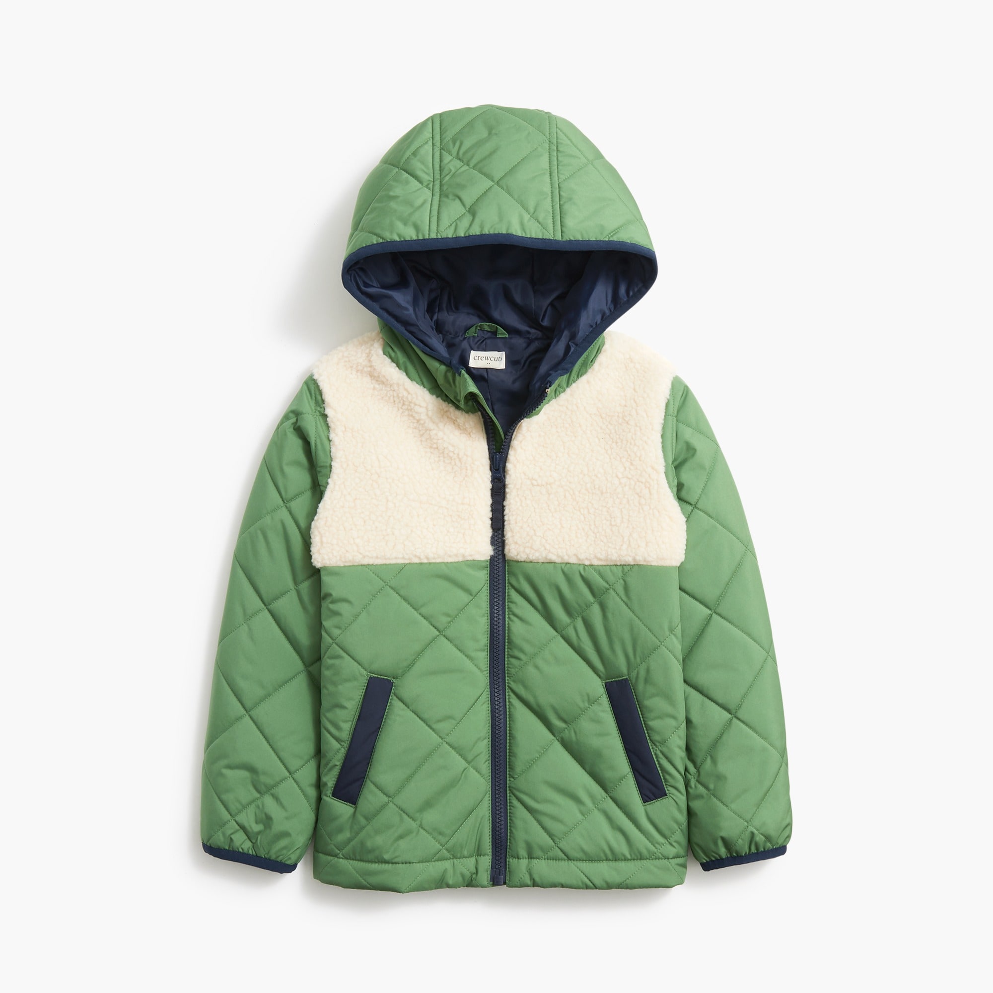 Kids' sherpa hooded puffer jacket