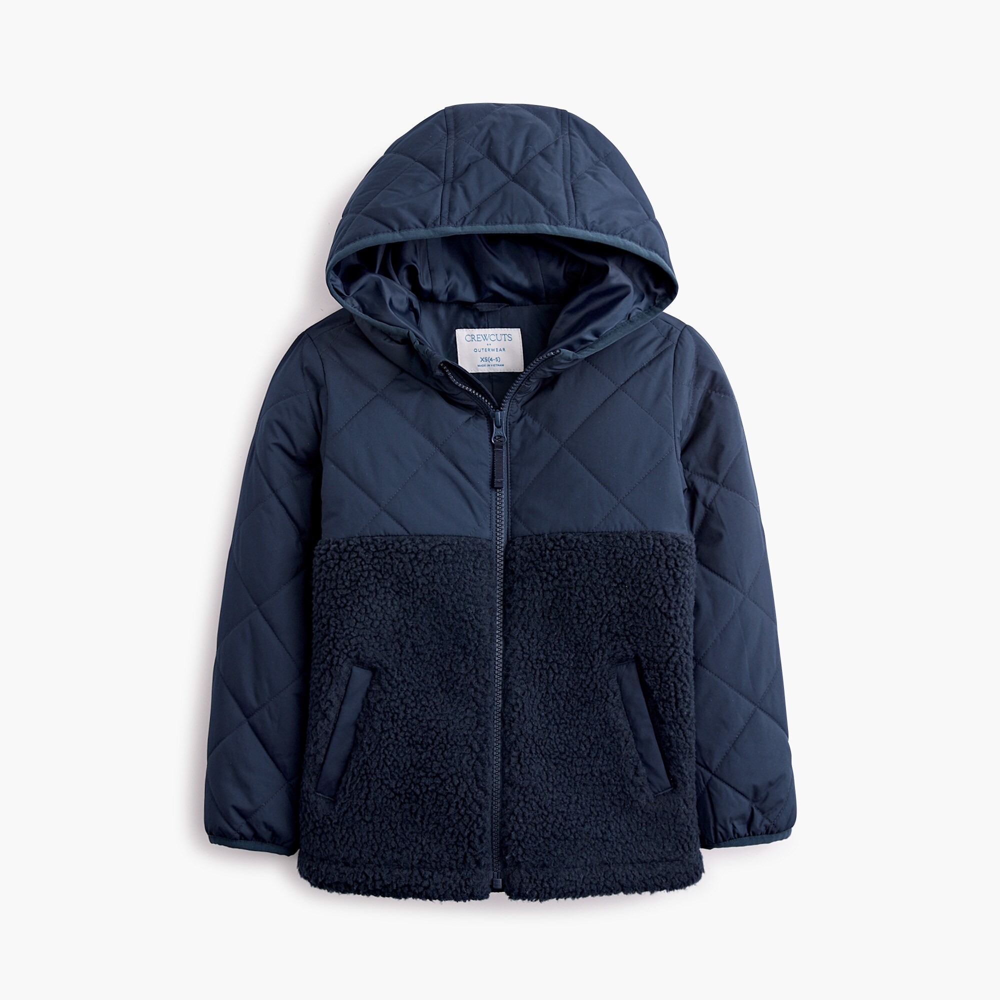 kids' sherpa hooded puffer jacket for boys