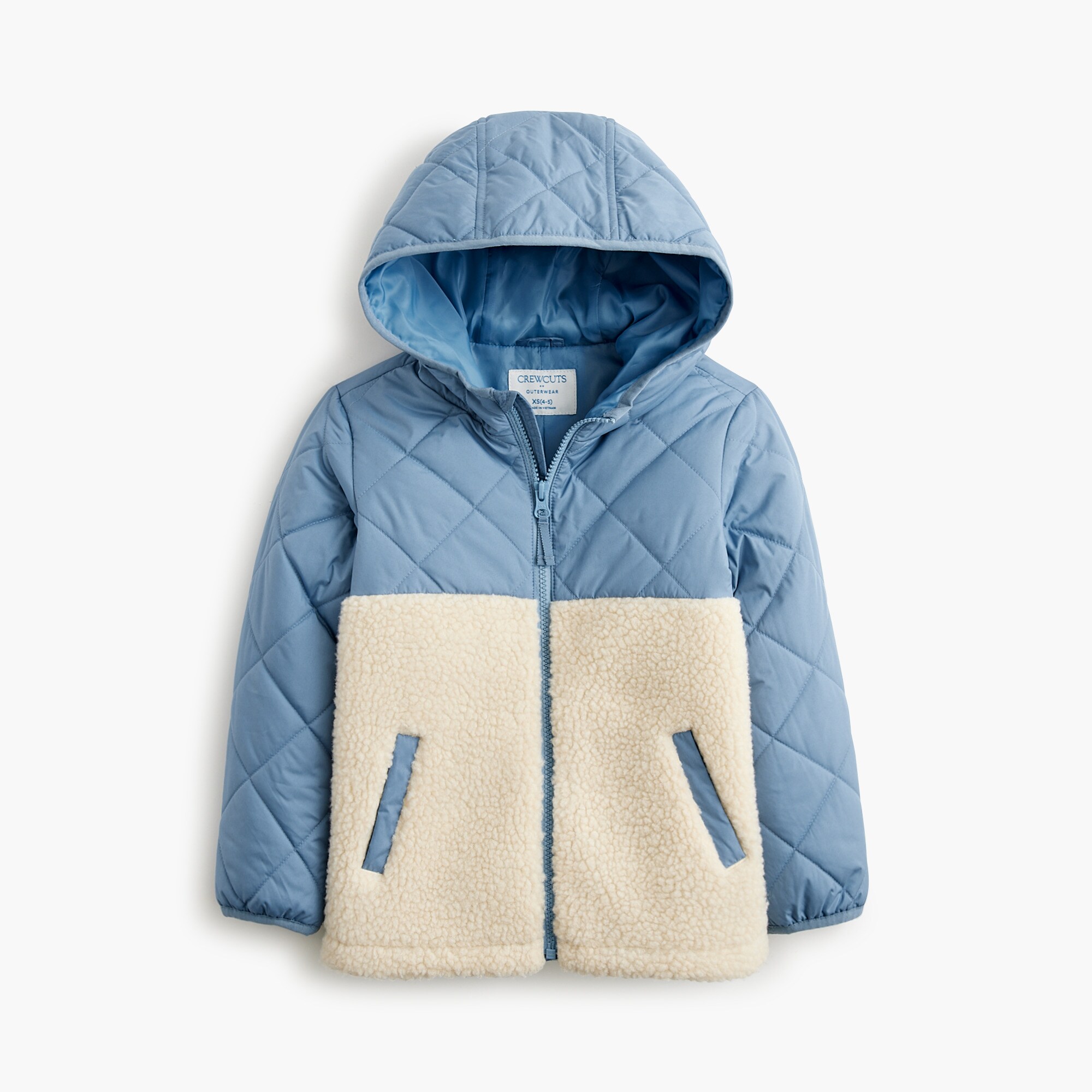 kids' sherpa hooded puffer jacket for boys