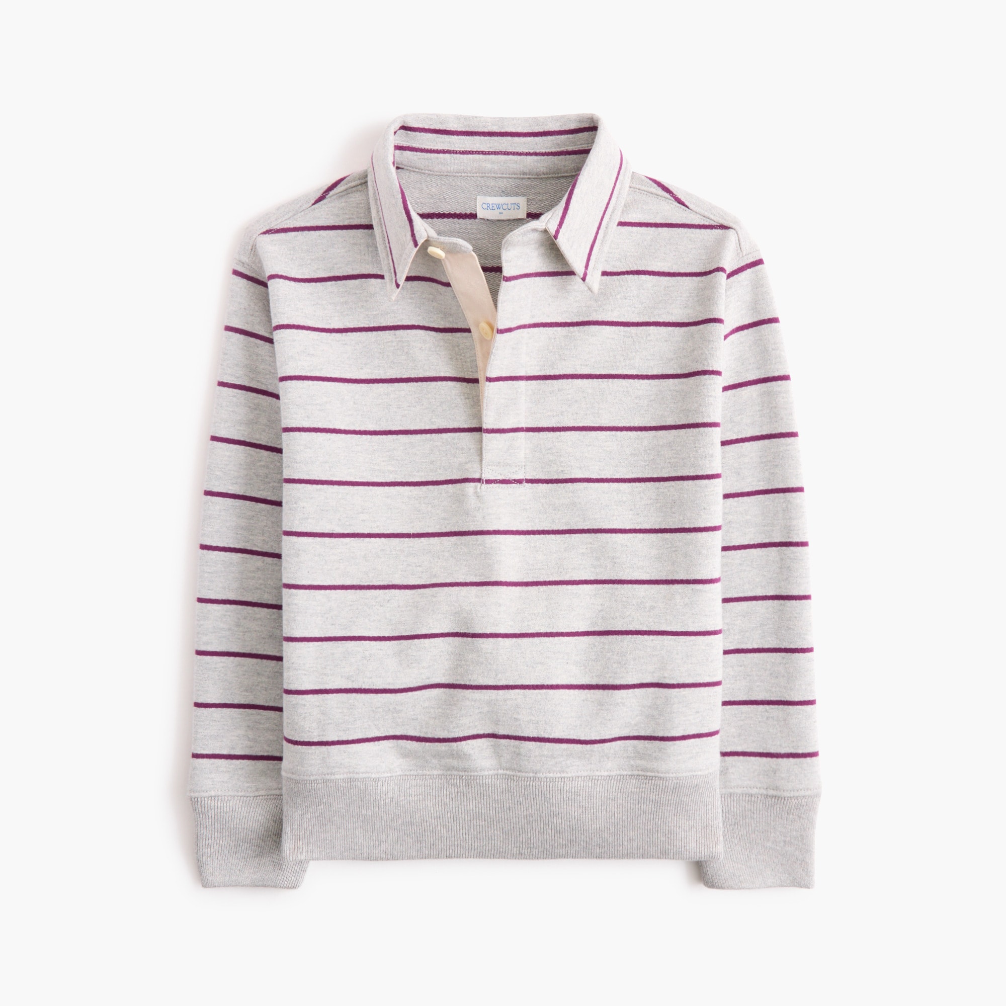 Boys' striped polo sweatshirt