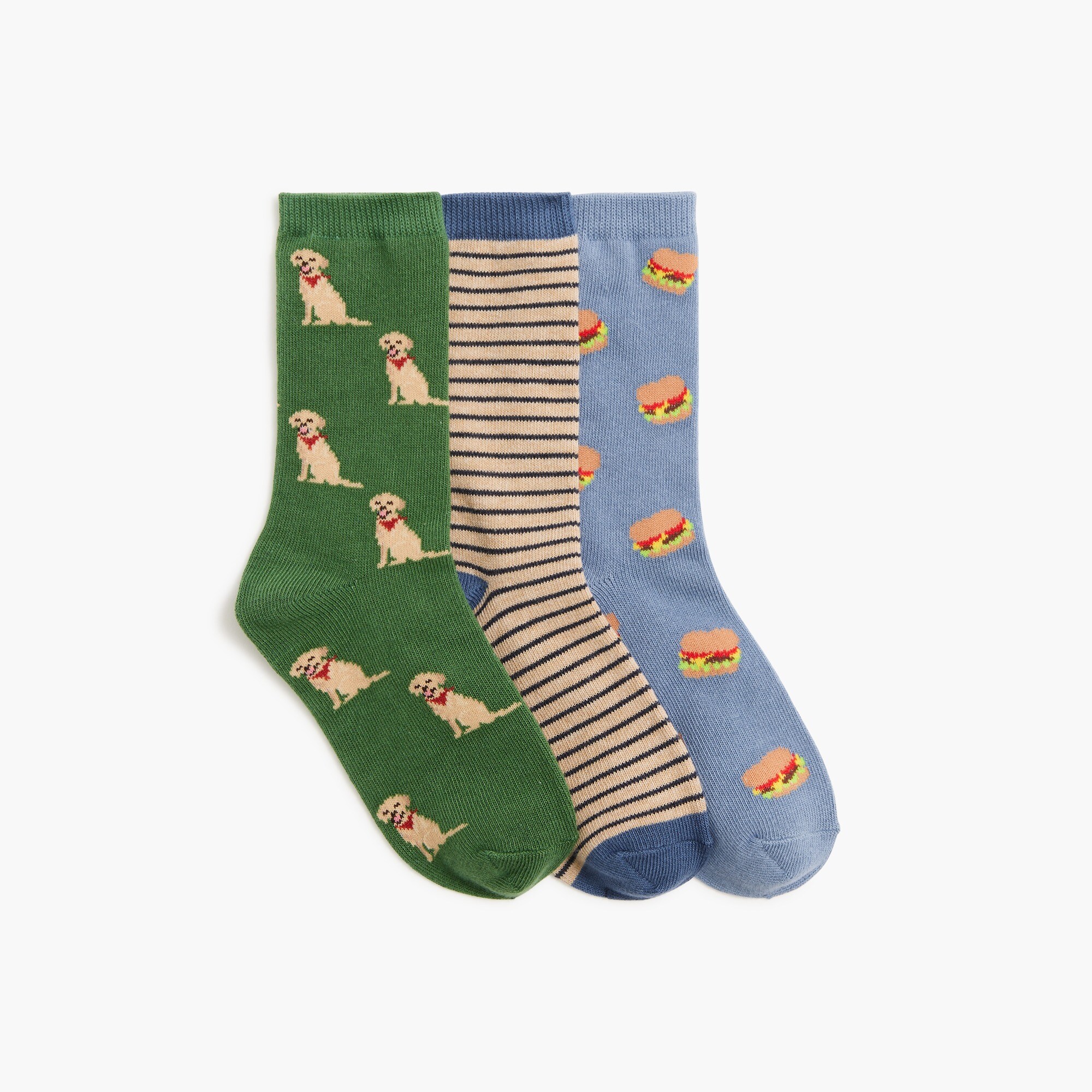 Boys' burgers and dogs socks three-pack