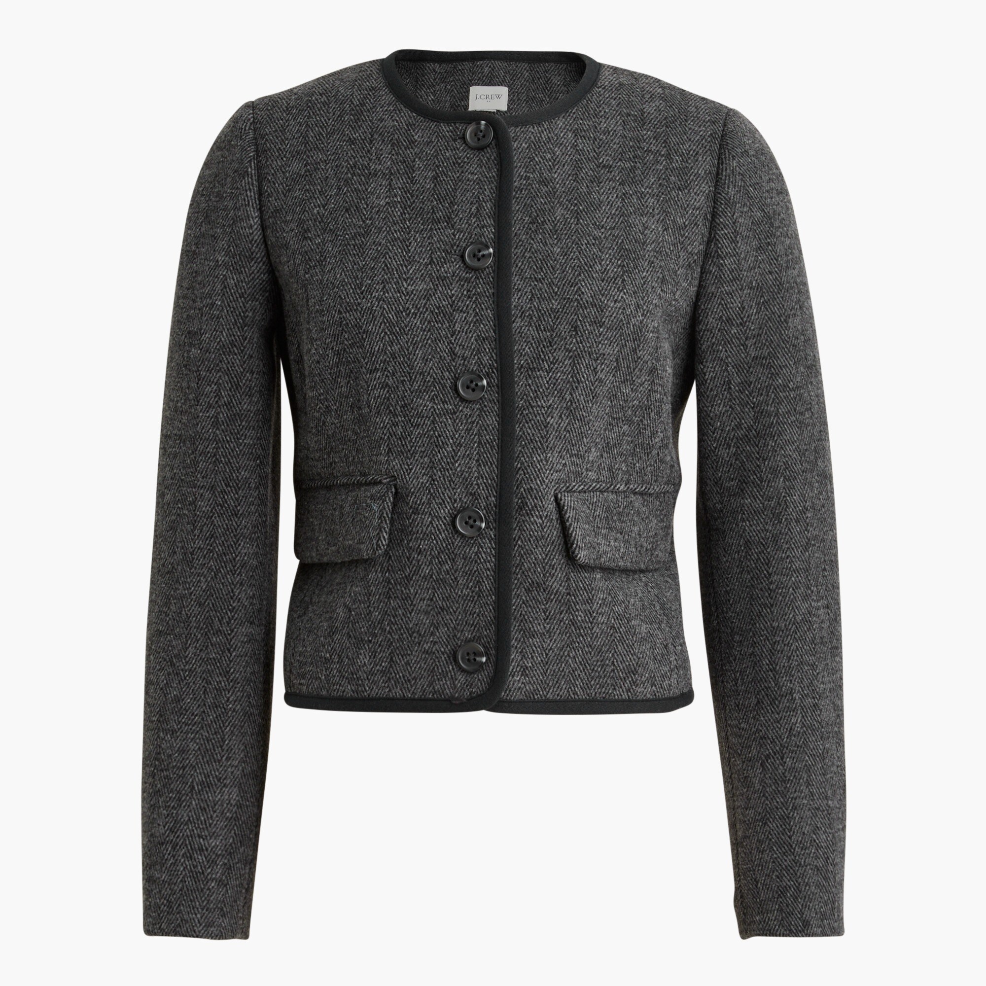 Wool-blend herringbone lady jacket