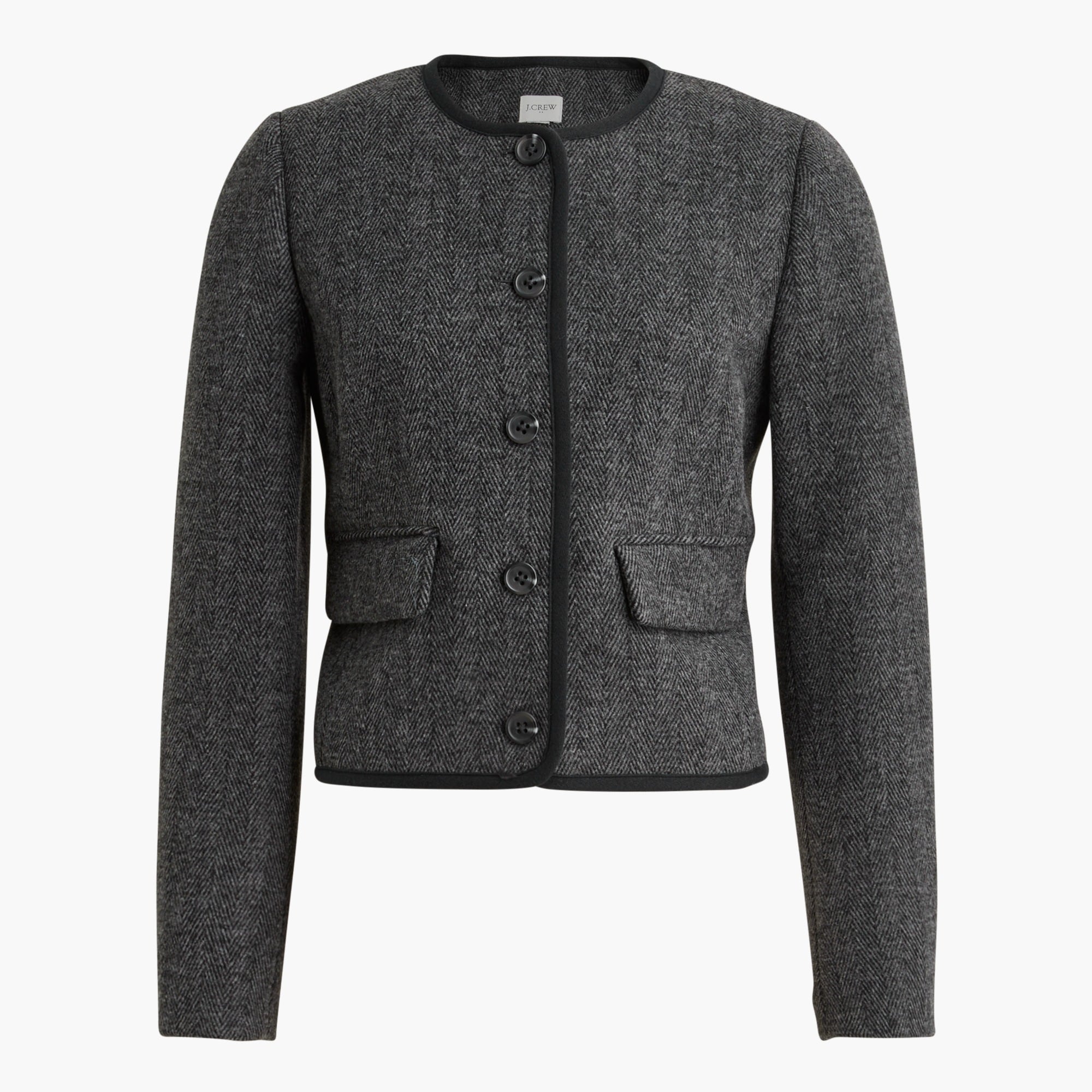 wool-blend herringbone lady jacket for women
