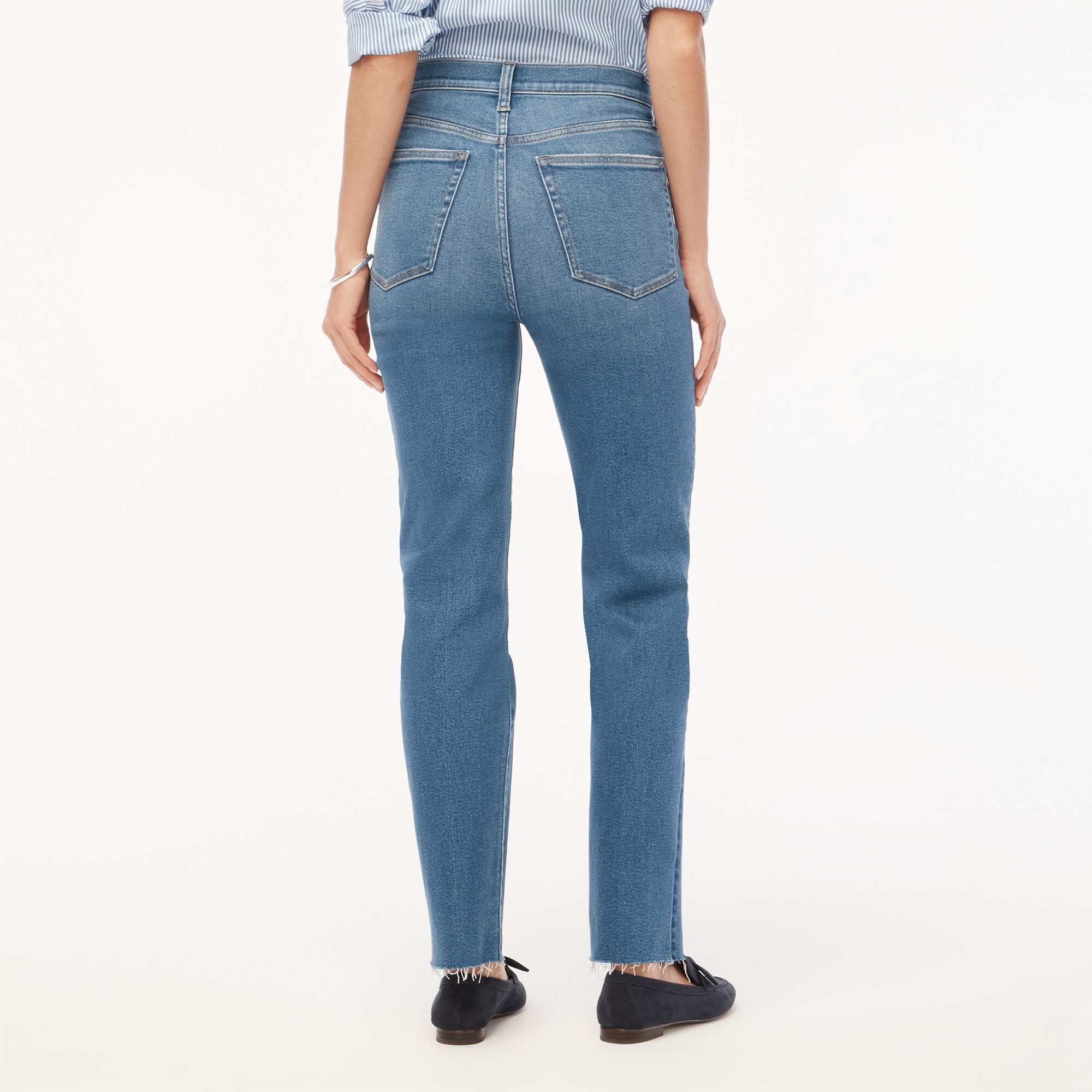 Petite stovepipe jean with cut hem in signature stretch+