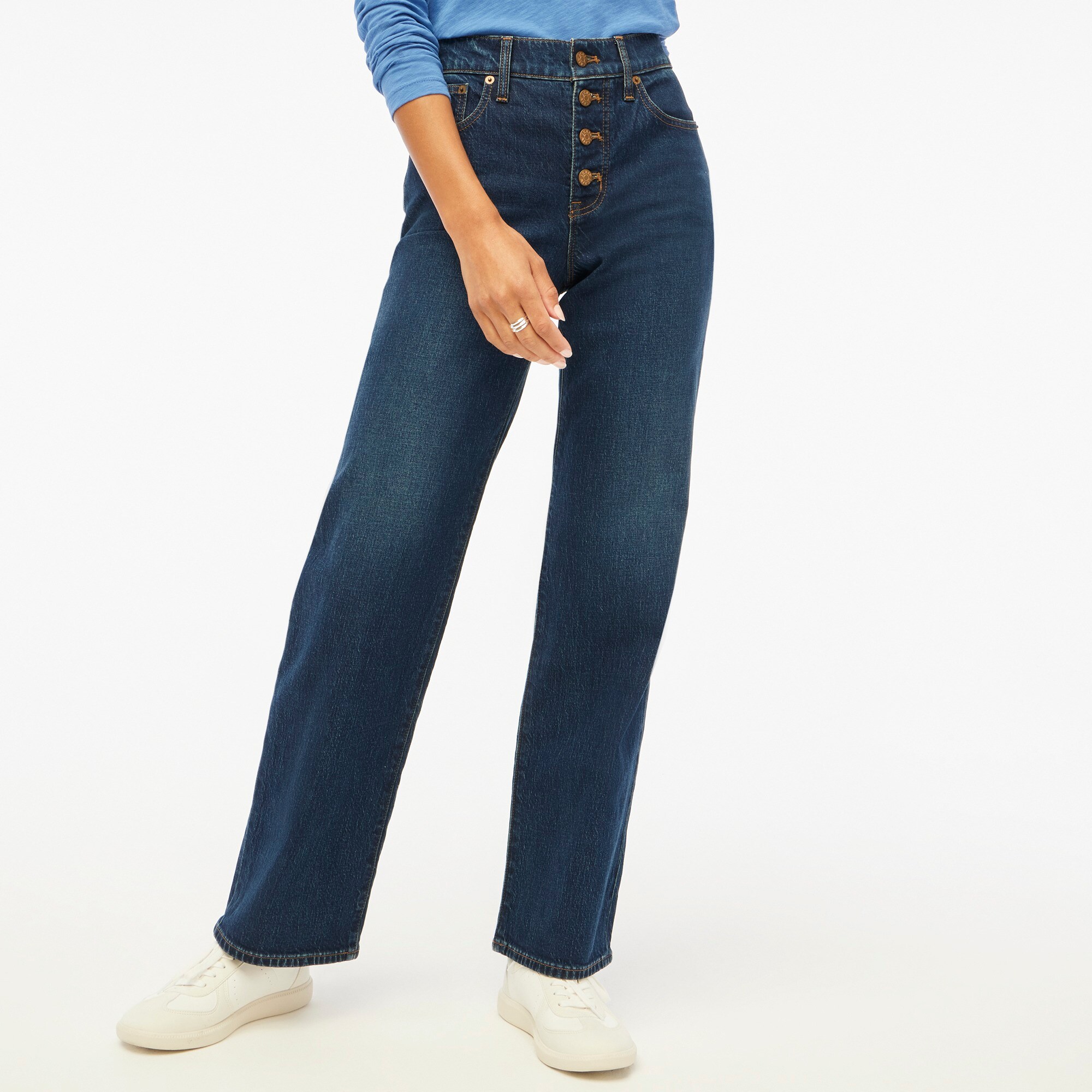 factory: full-length wide-leg jean in all-day stretch for women