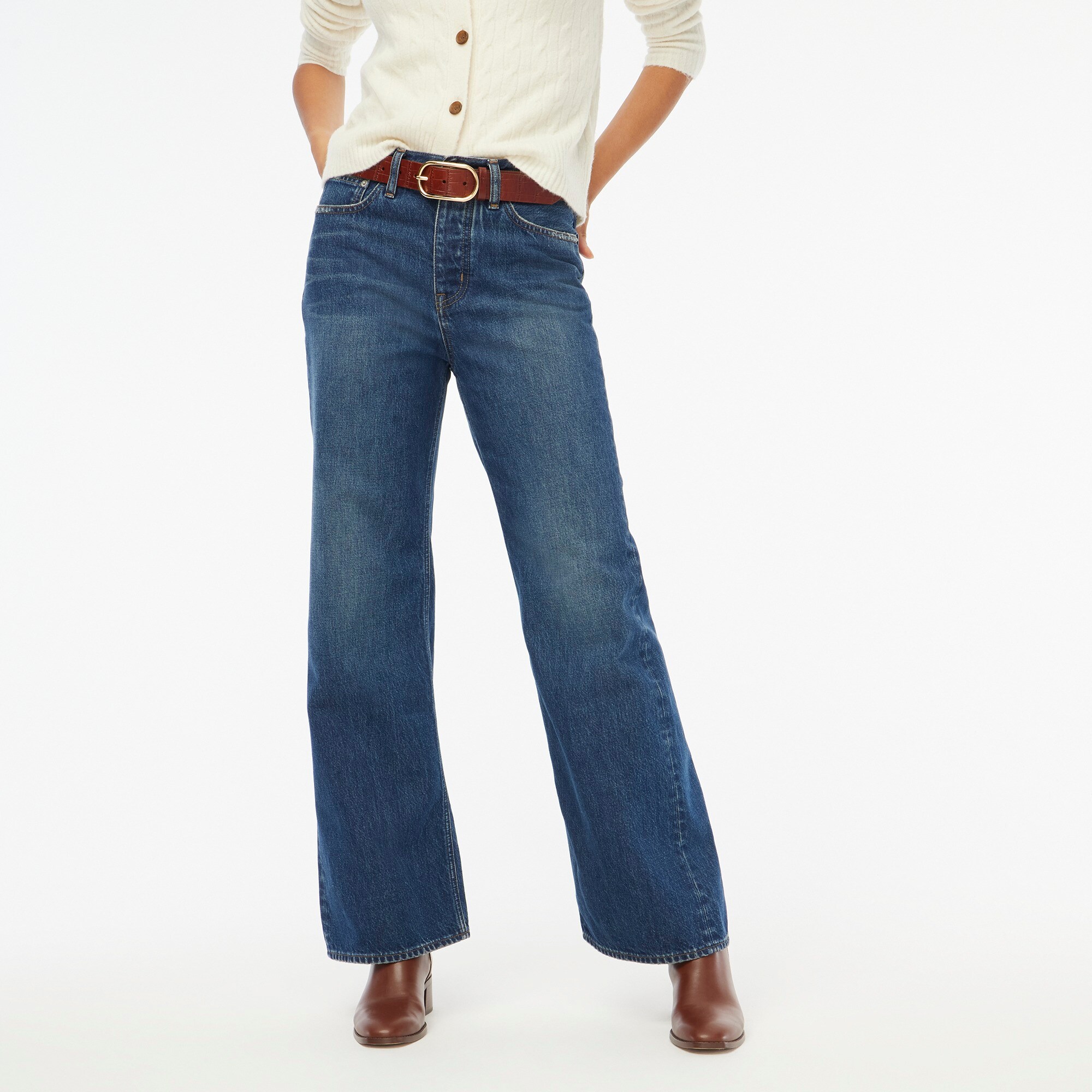 Factory: Premium Edition Vintage Wide-leg Jean With Button Fly For Women