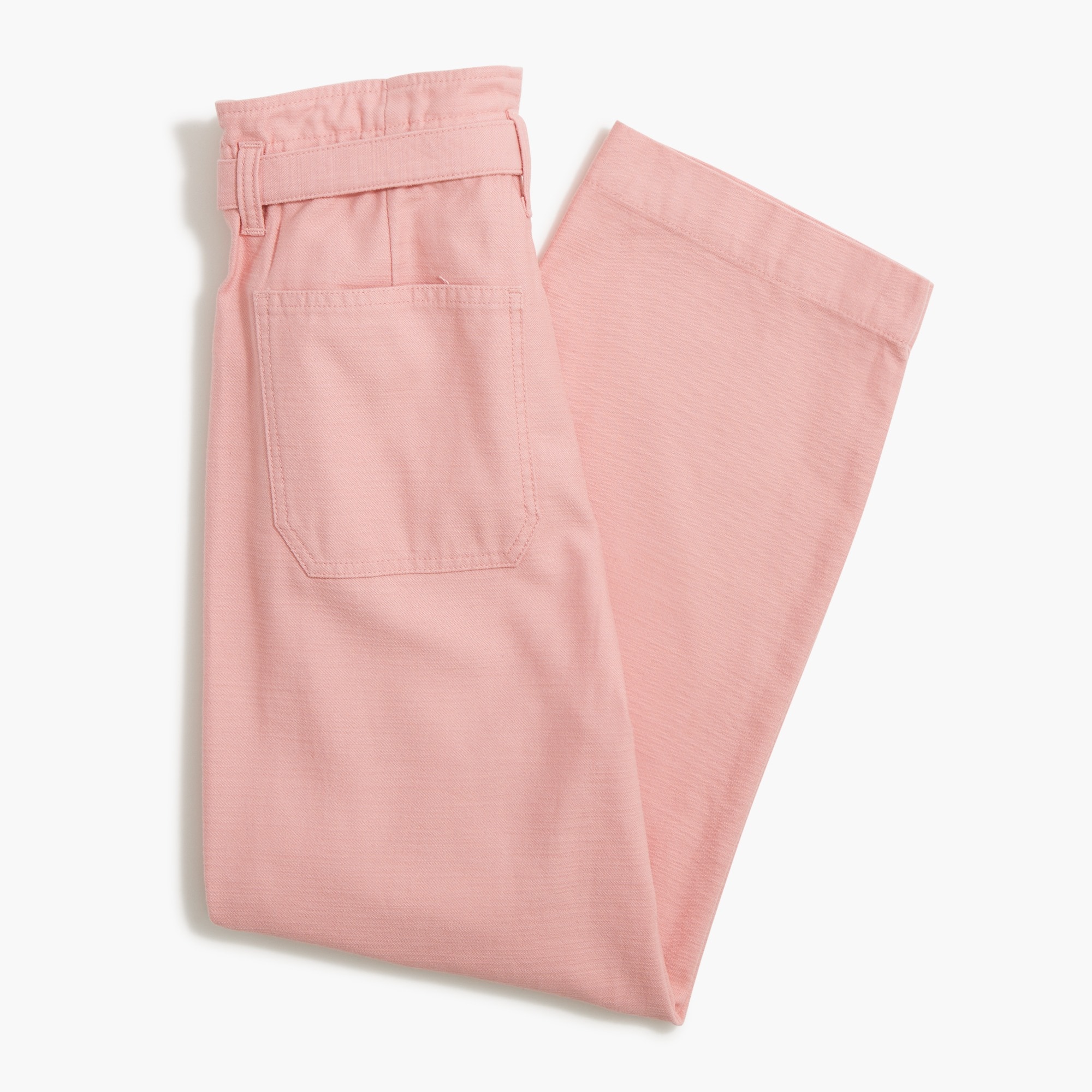 Cropped twill paper-bag pant