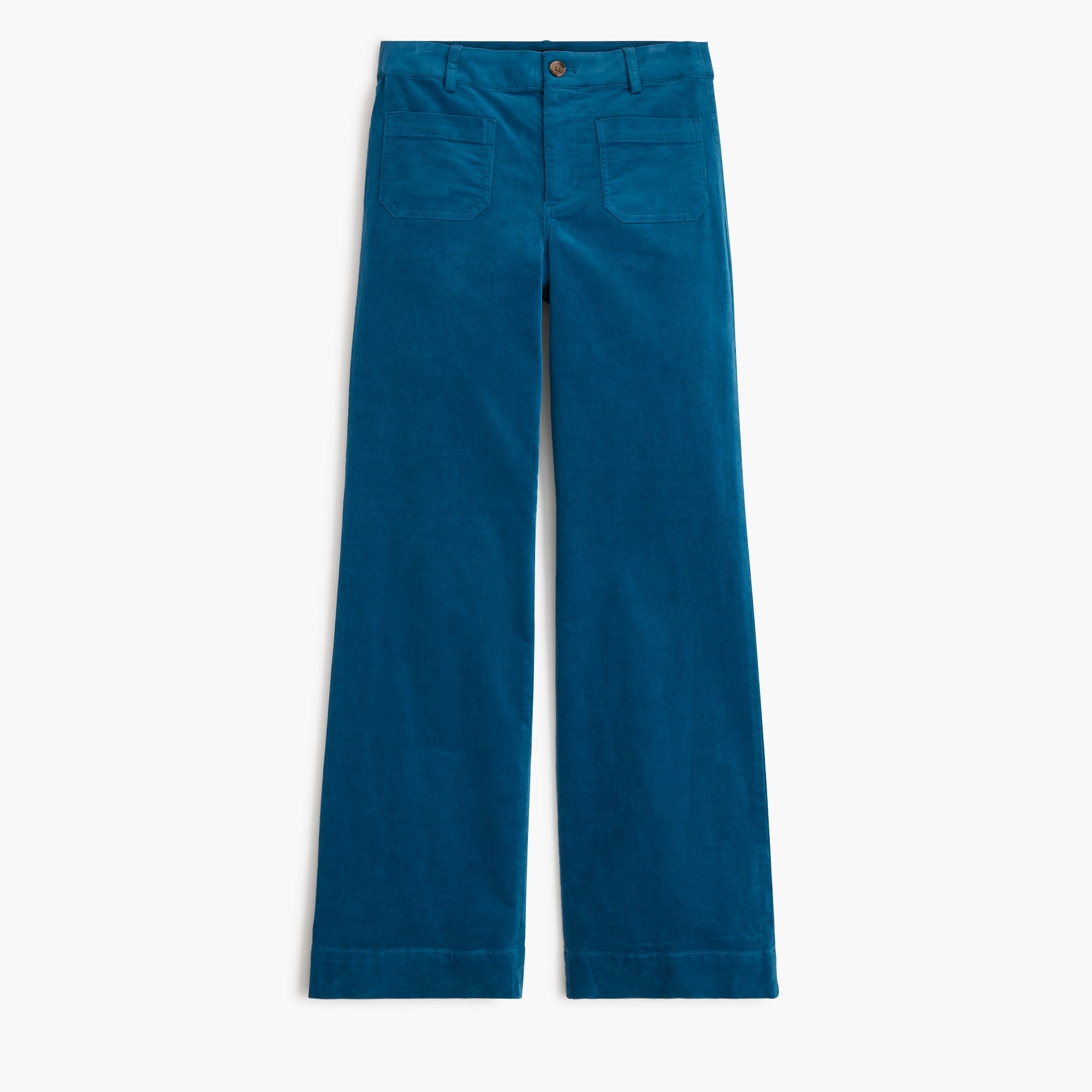 Lizzie corduroy high-rise wide-leg patch-pocket pant