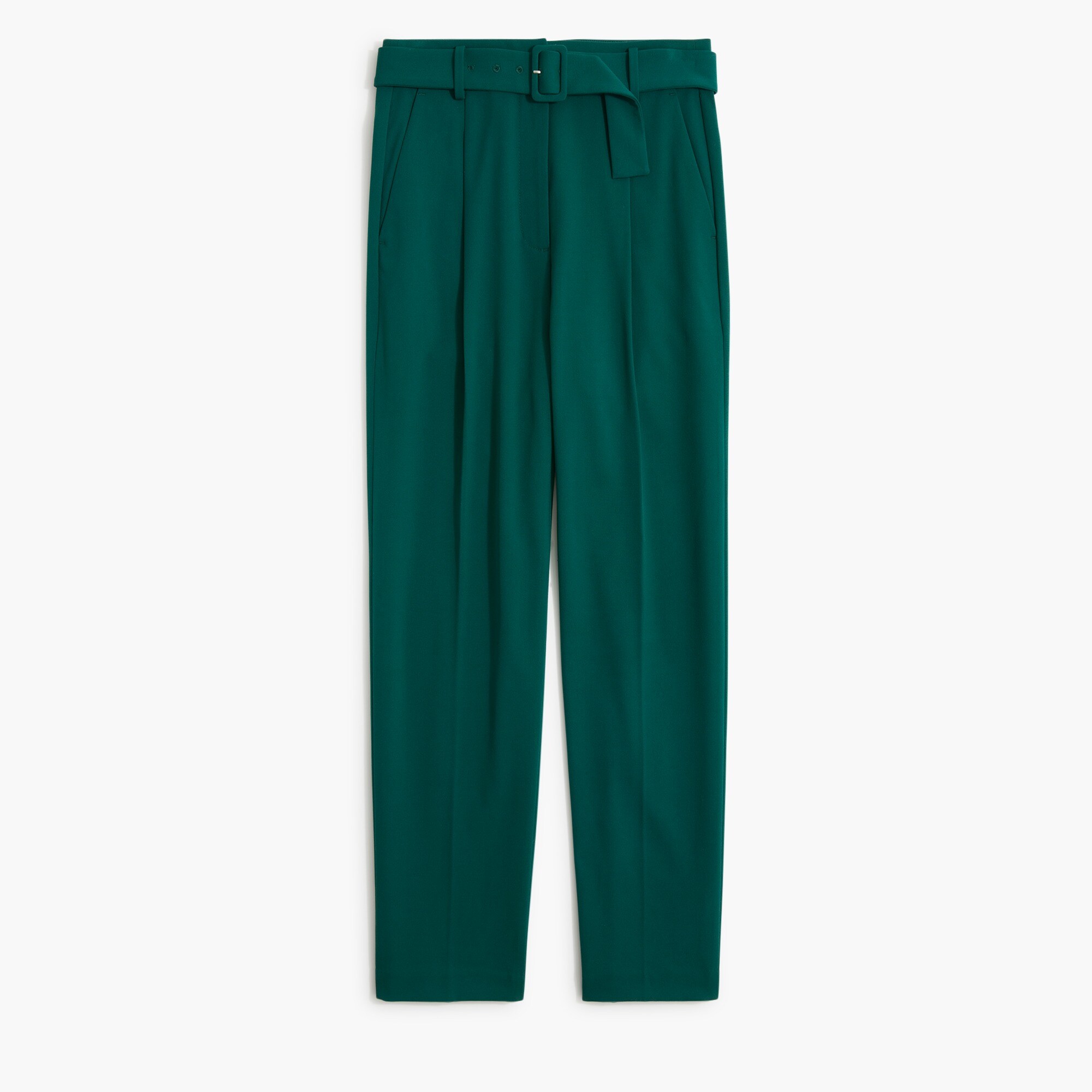 Belted straight-leg trouser pant