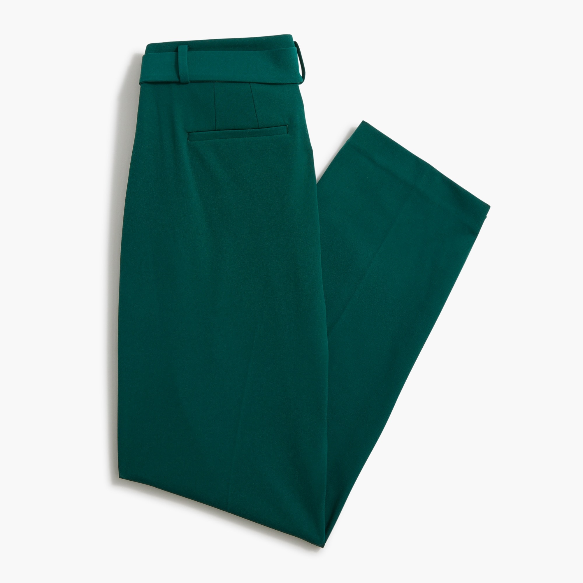 Belted straight-leg trouser pant