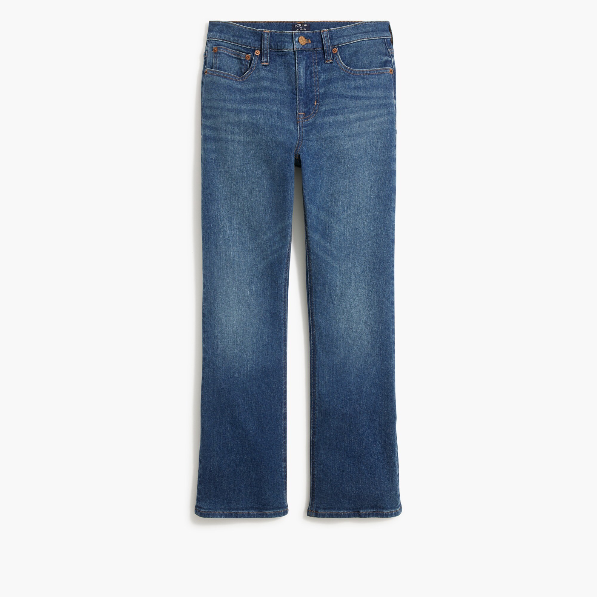mid-rise flare crop jean in signature stretch for women