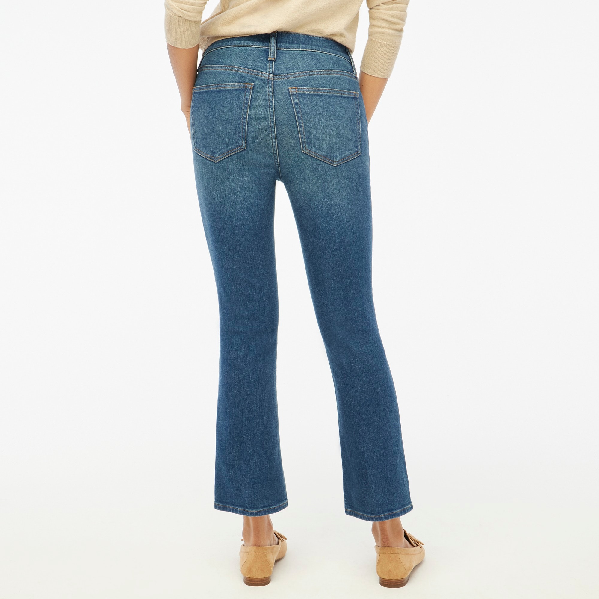 Tall mid-rise flare crop jean in signature stretch