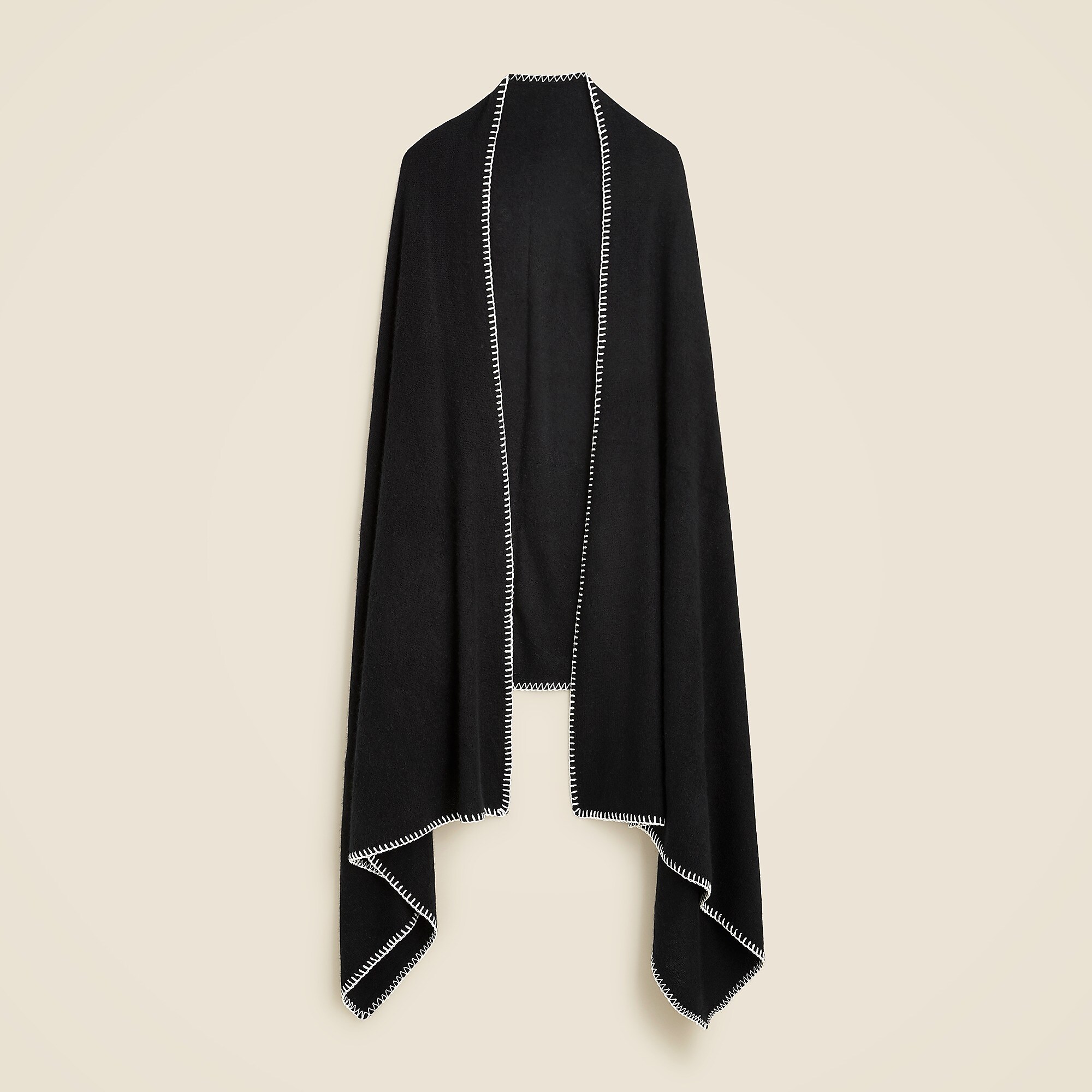 Cashmere whipstitch oversized wrap scarf