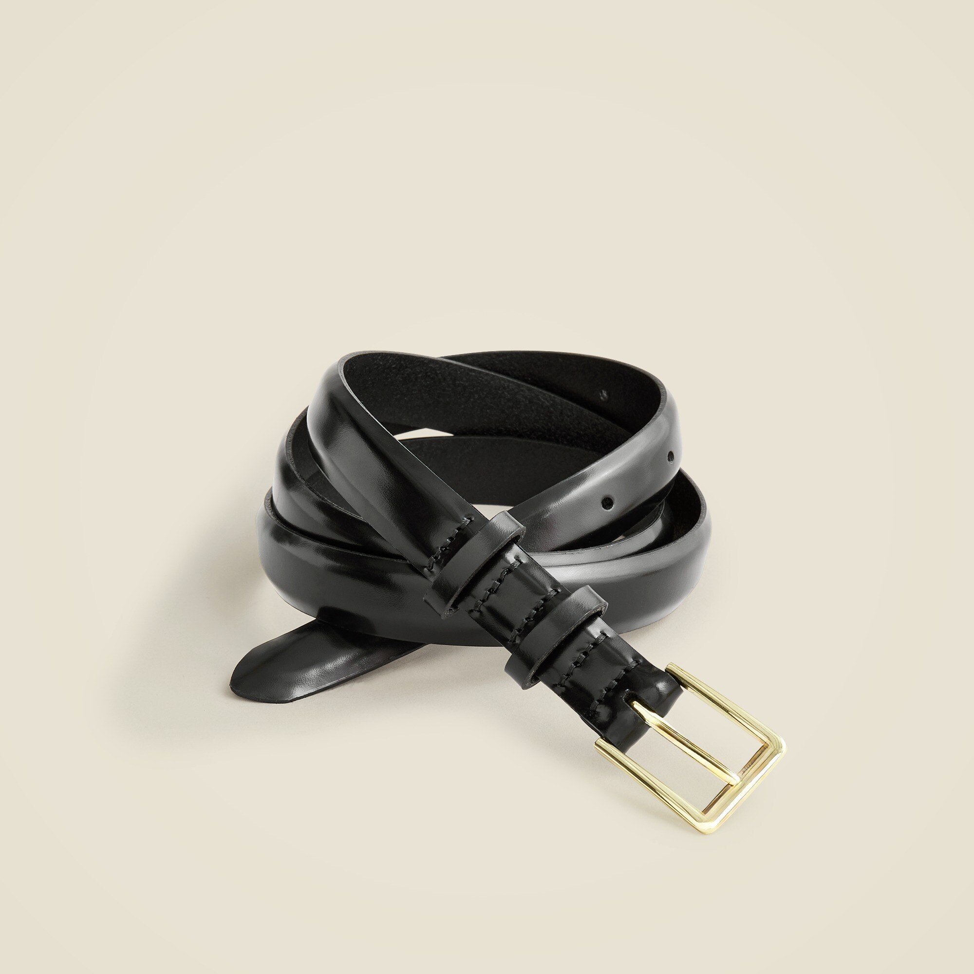 Skinny belt in spazzolato leather