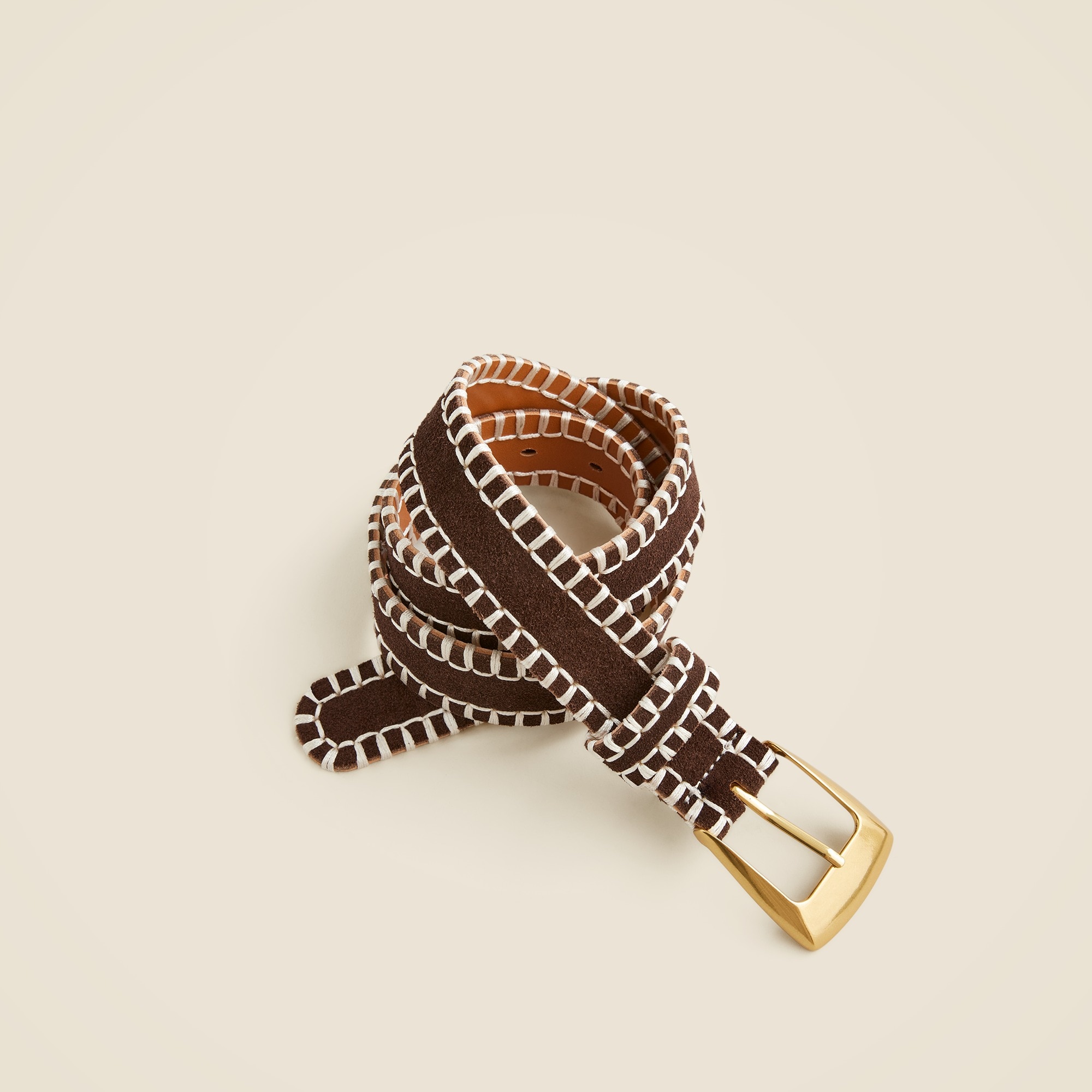Blanket-stitch Belt In Suede For Women | J.Crew display picture 1