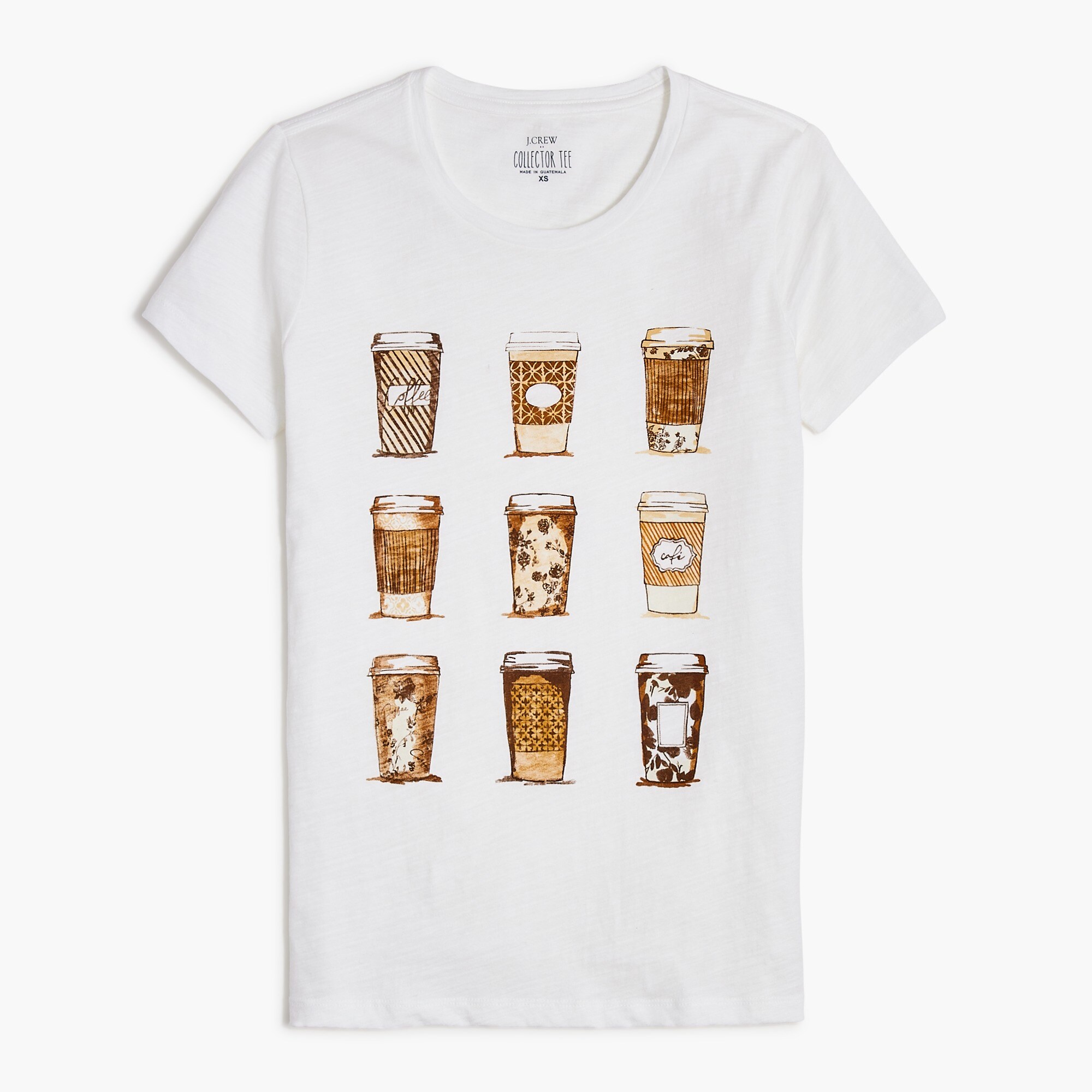 coffee cups graphic tee for women