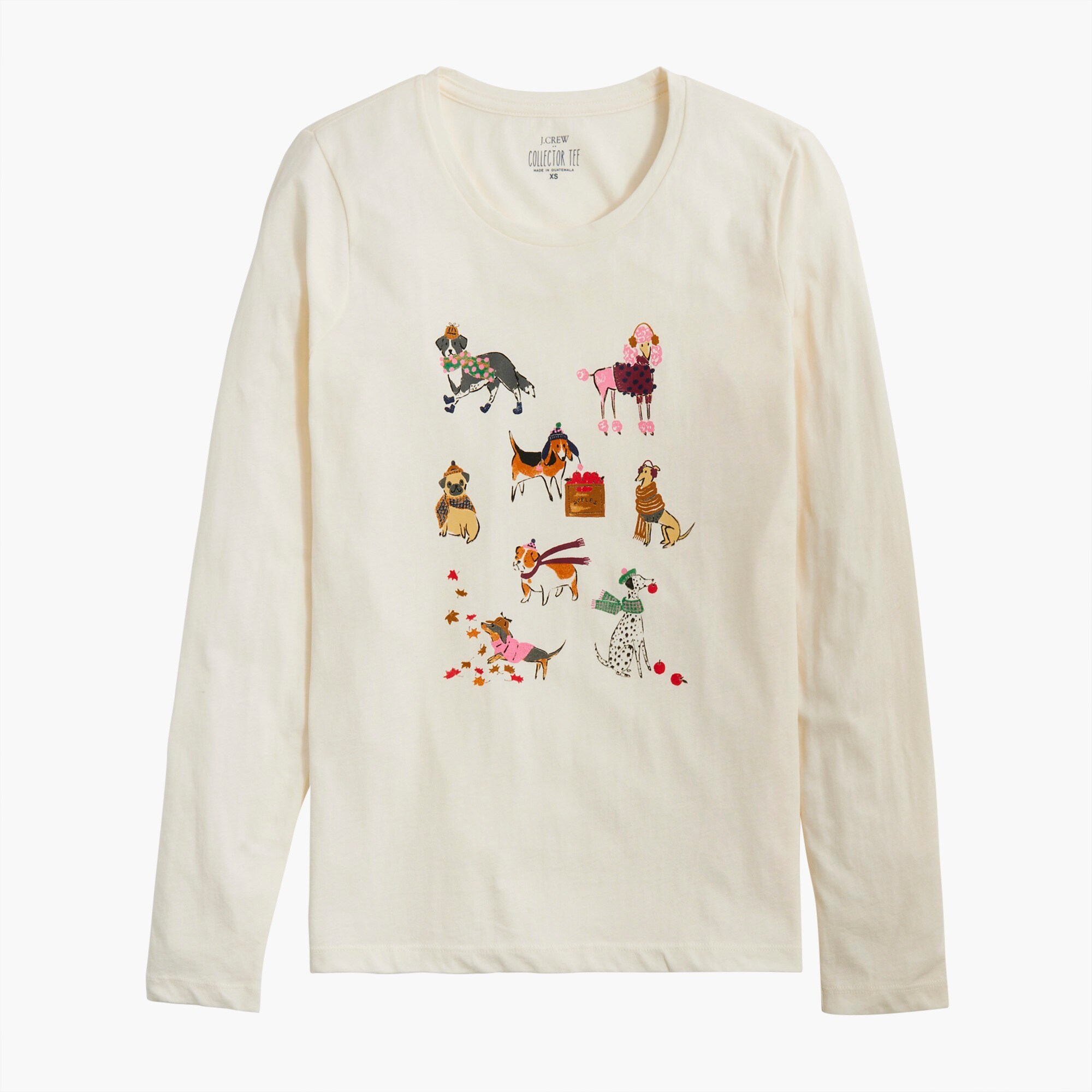 factory: long-sleeve fall dogs graphic tee for women