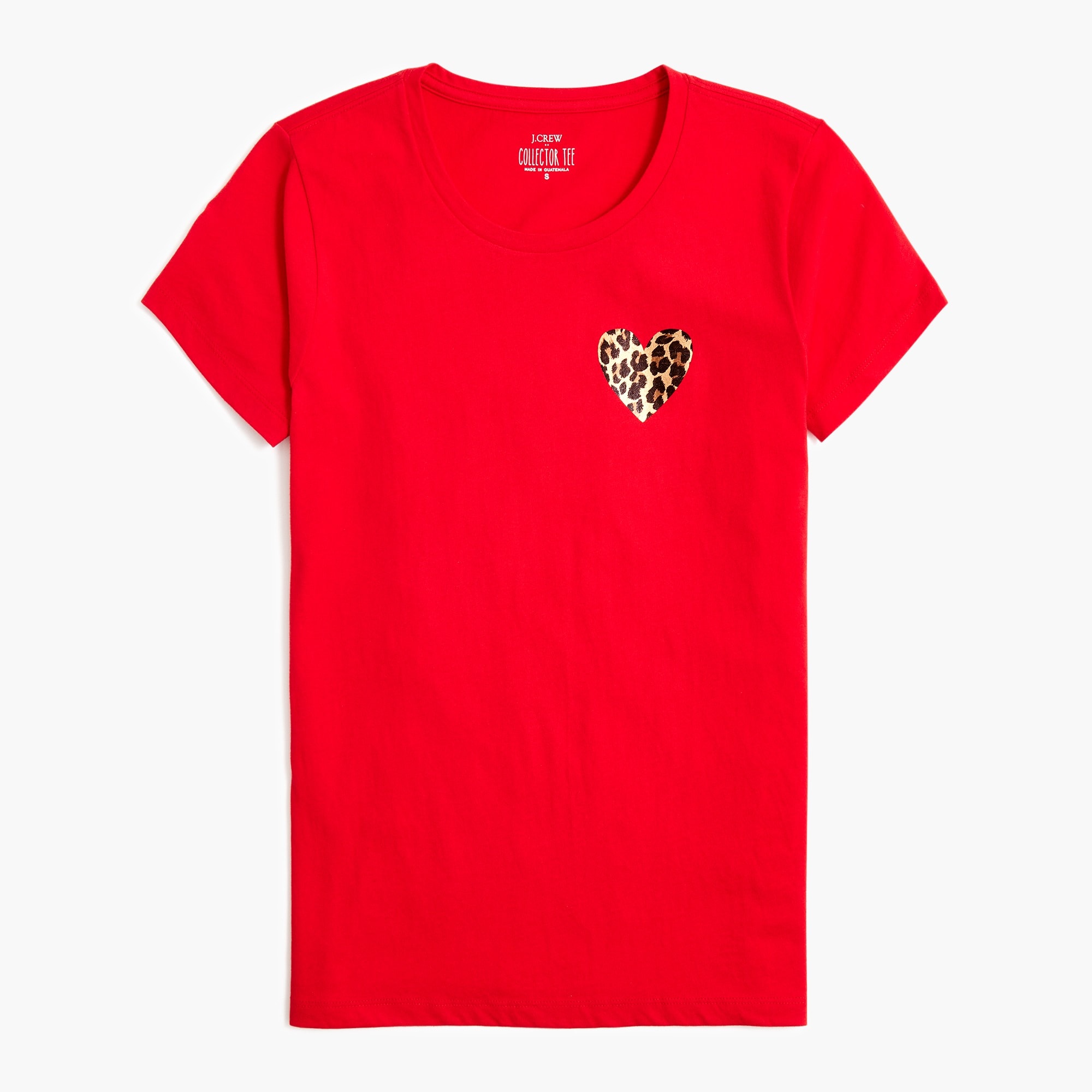 leopard heart graphic tee for women