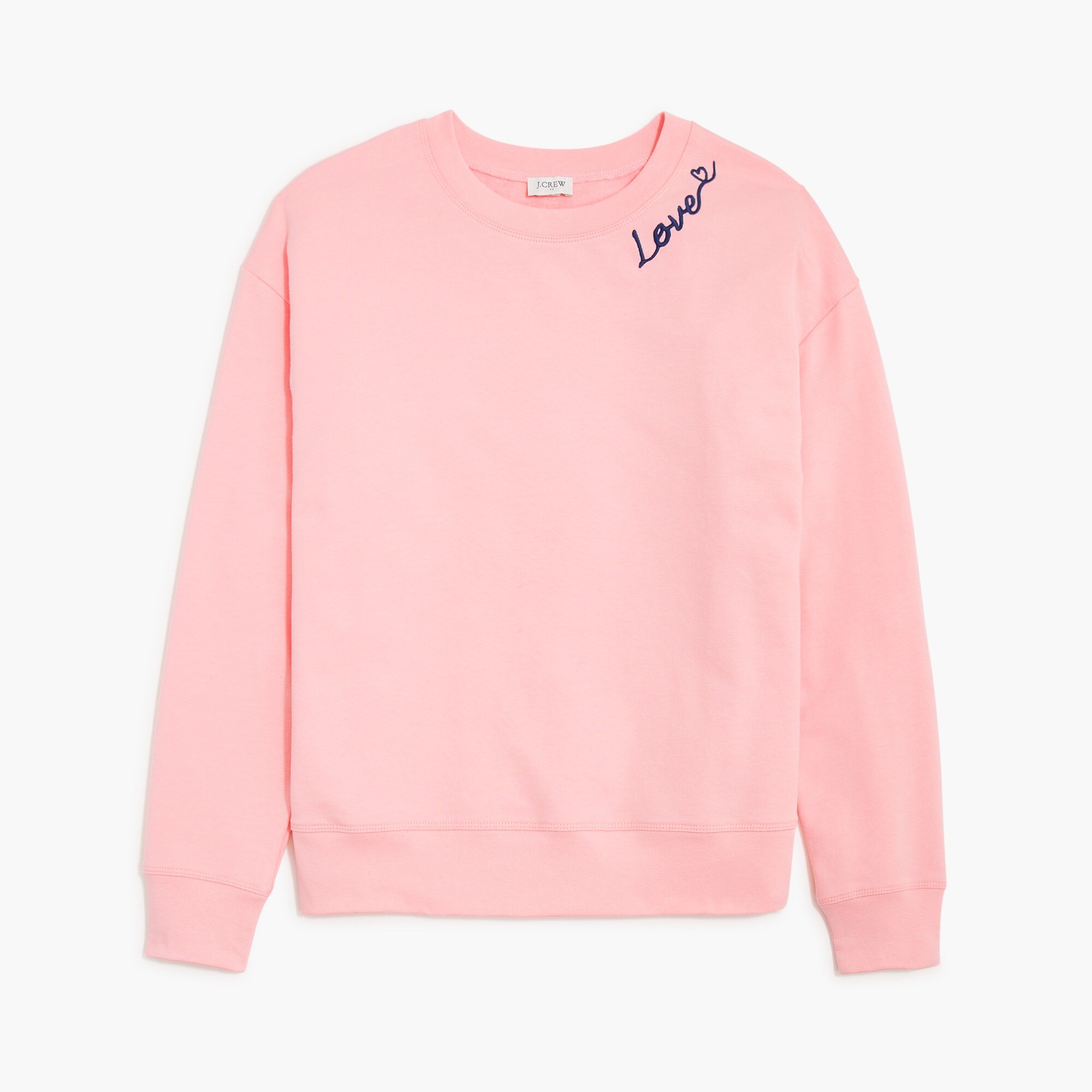 Embroidered "love" crewneck sweatshirt