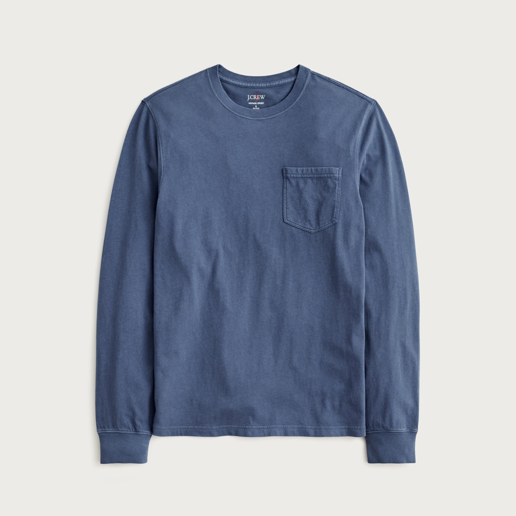 Long-sleeve Vintage-wash Cotton Pocket T-shirt For Men | J.Crew