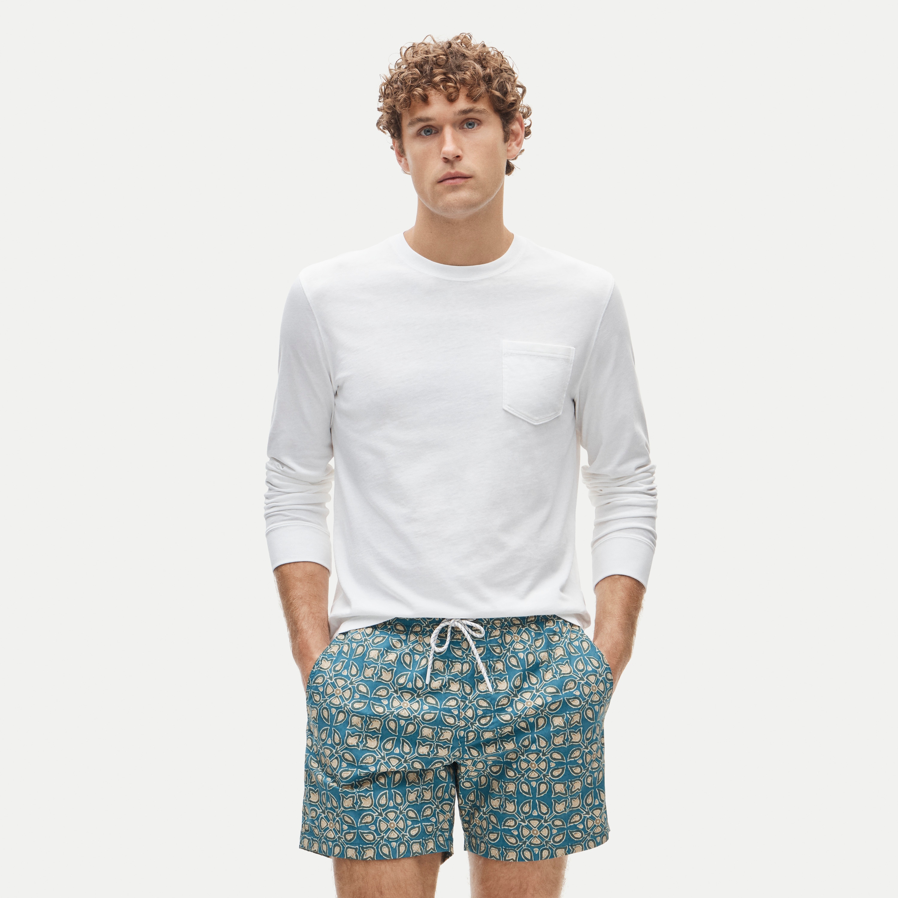 Long-sleeve Vintage-wash Cotton Pocket T-shirt For Men | J.Crew