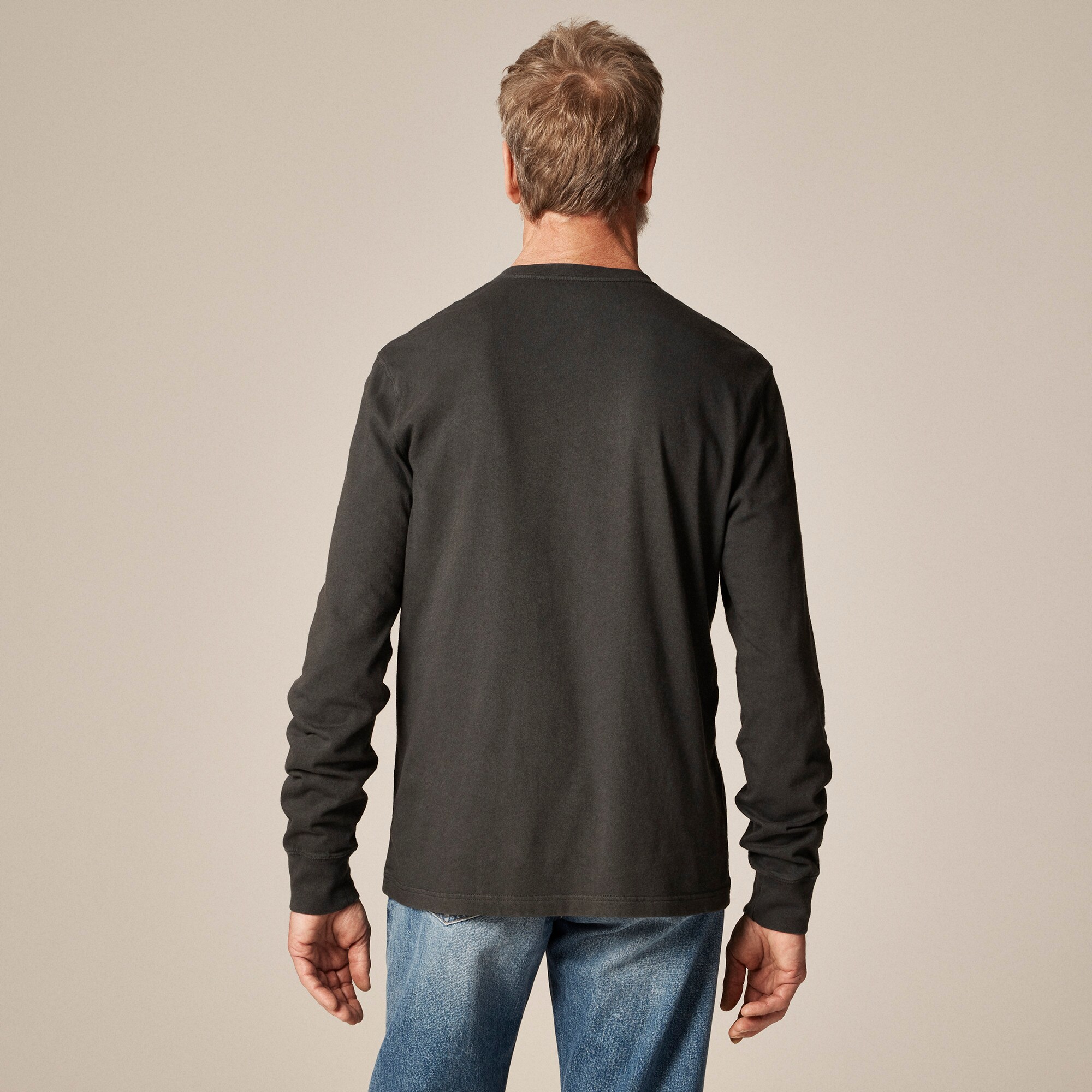 Vintage-wash cotton henley - thumbnail 4