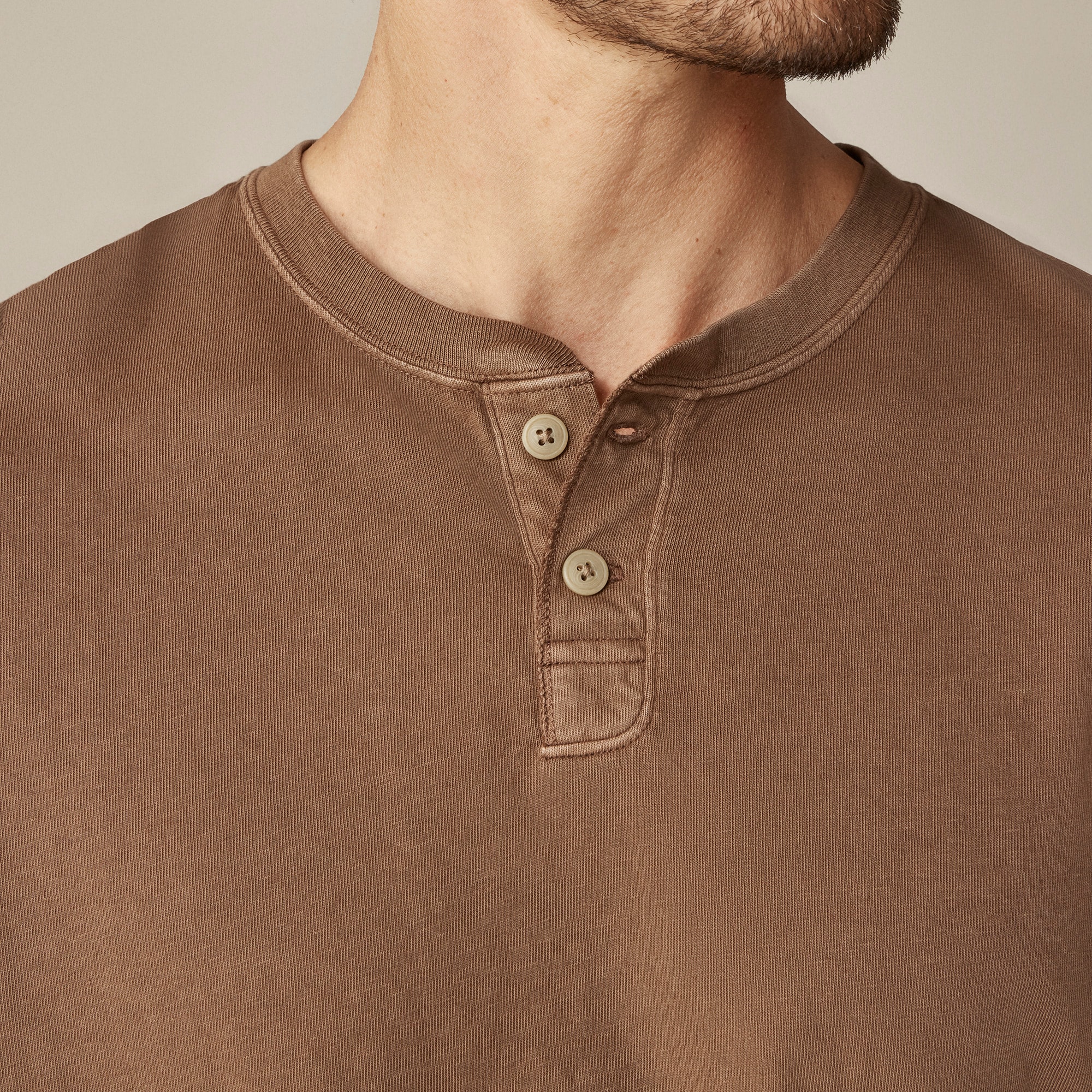 Vintage-wash Cotton Henley For Men | J.Crew