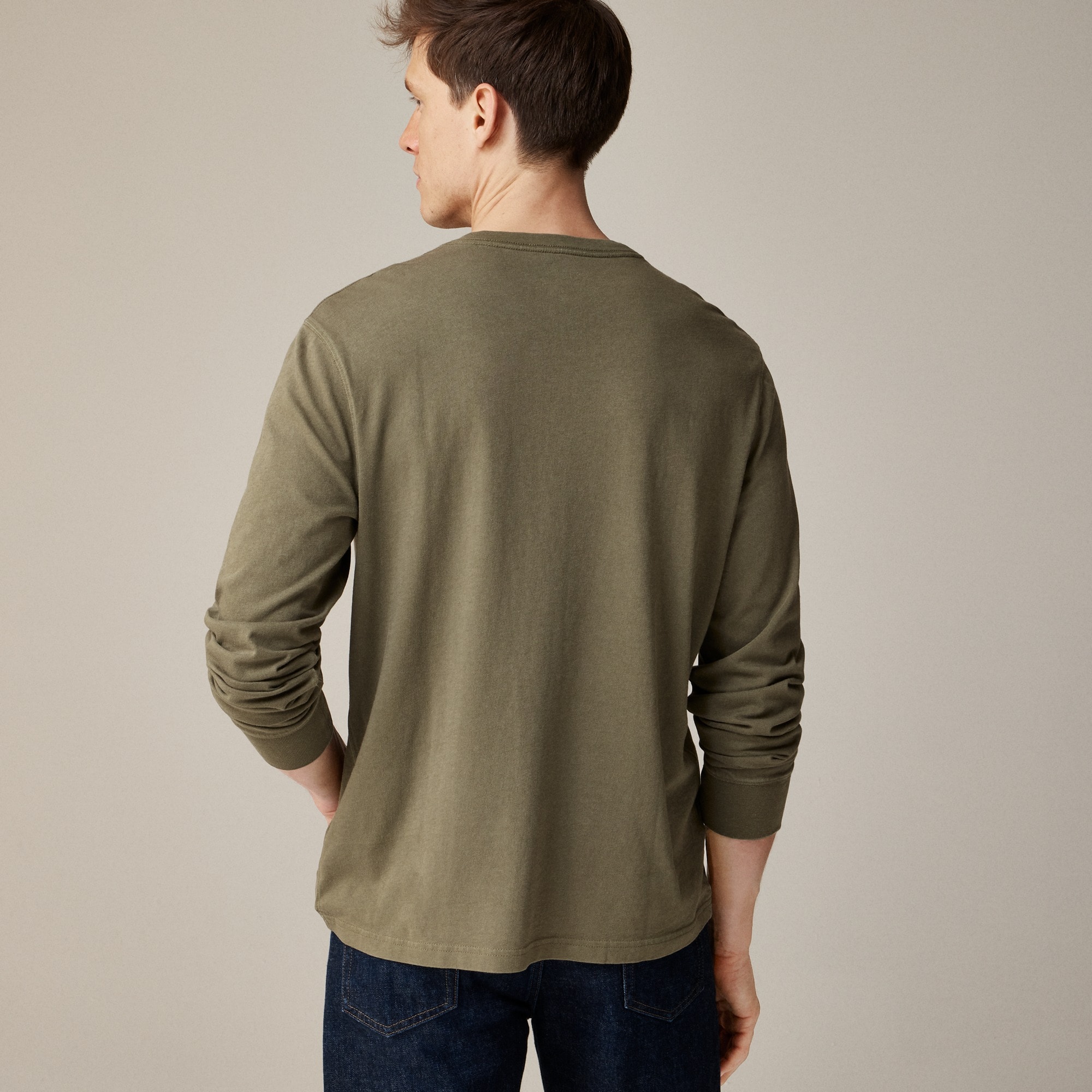 Vintage-wash cotton henley