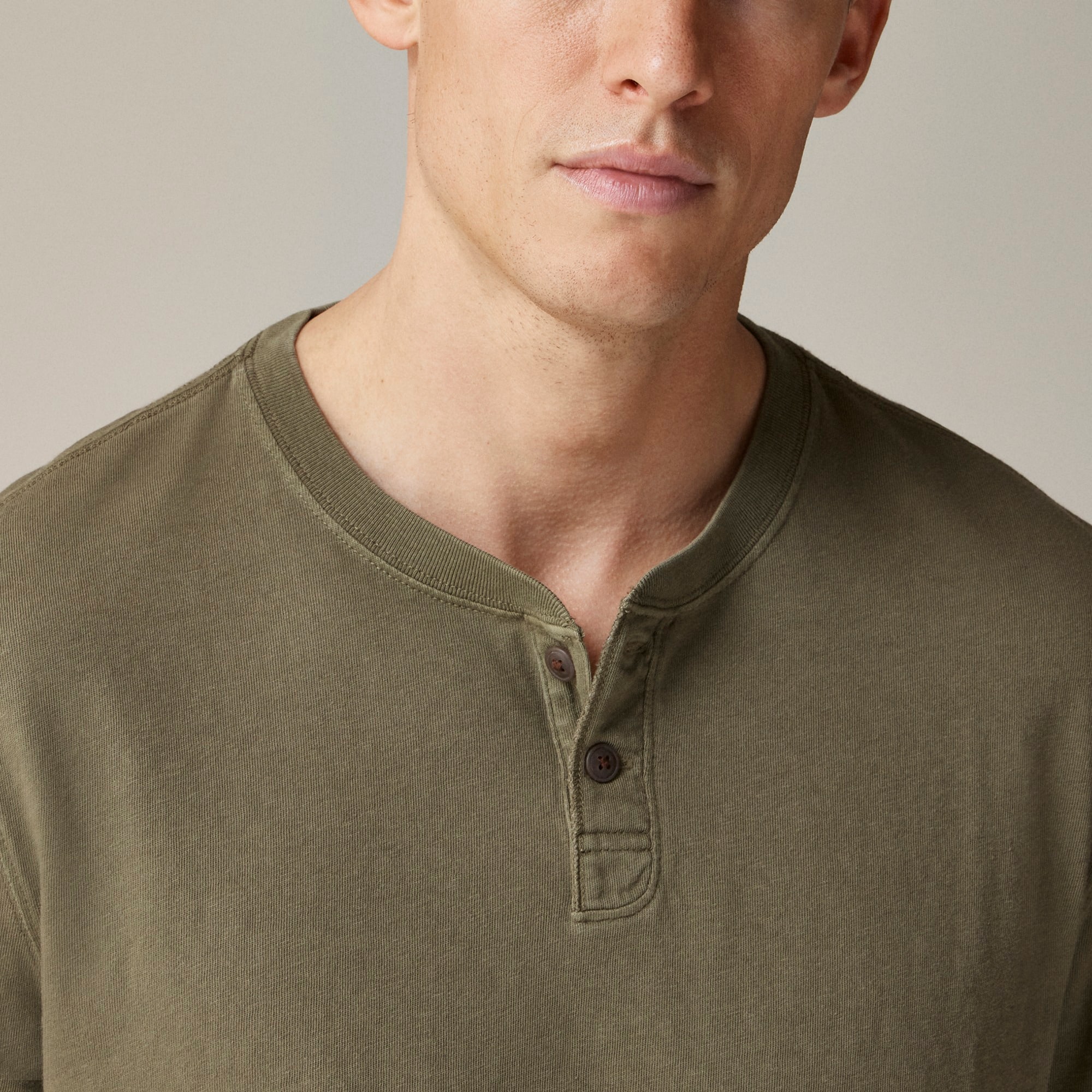 Vintage-wash cotton henley