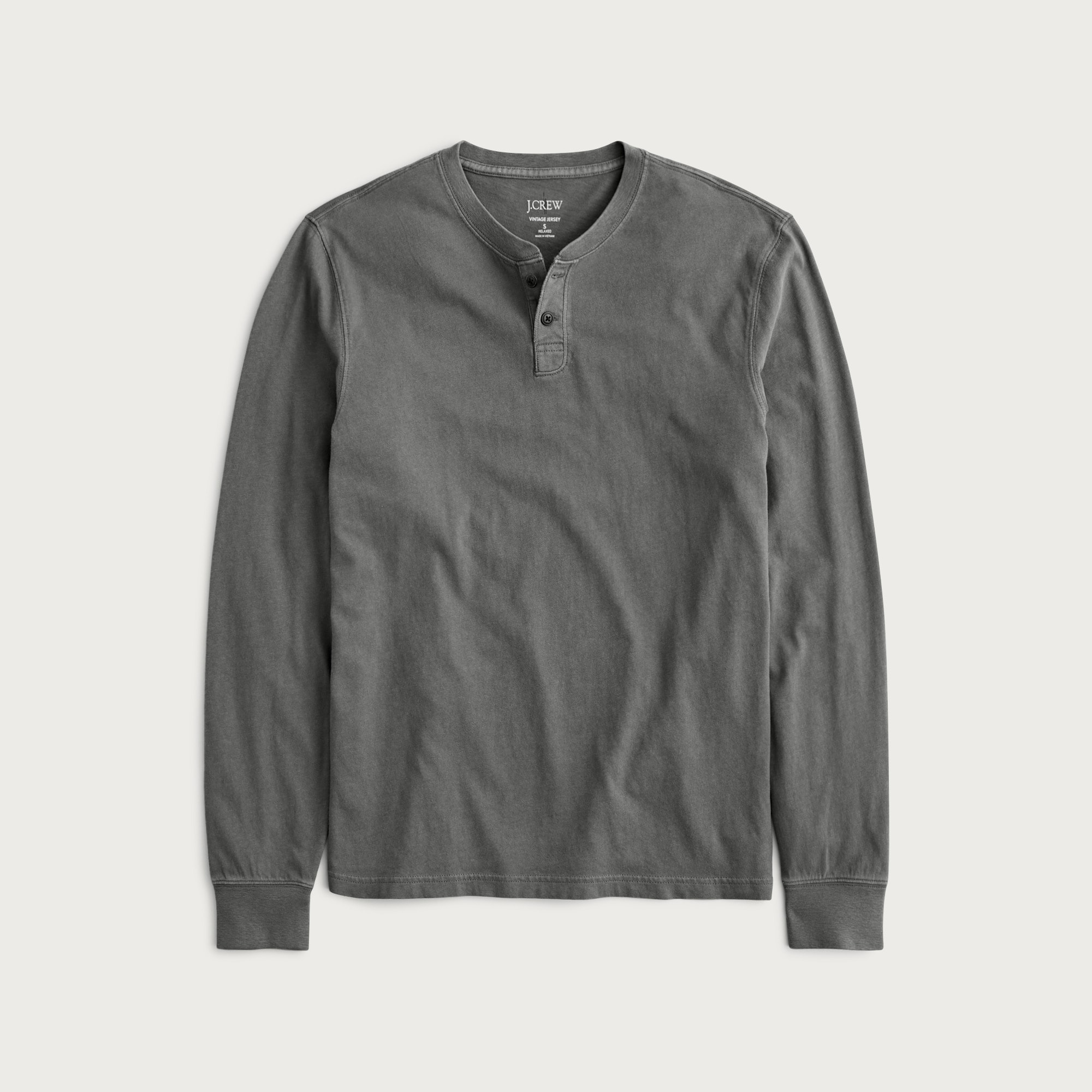 Short-sleeve vintage-wash cotton henley