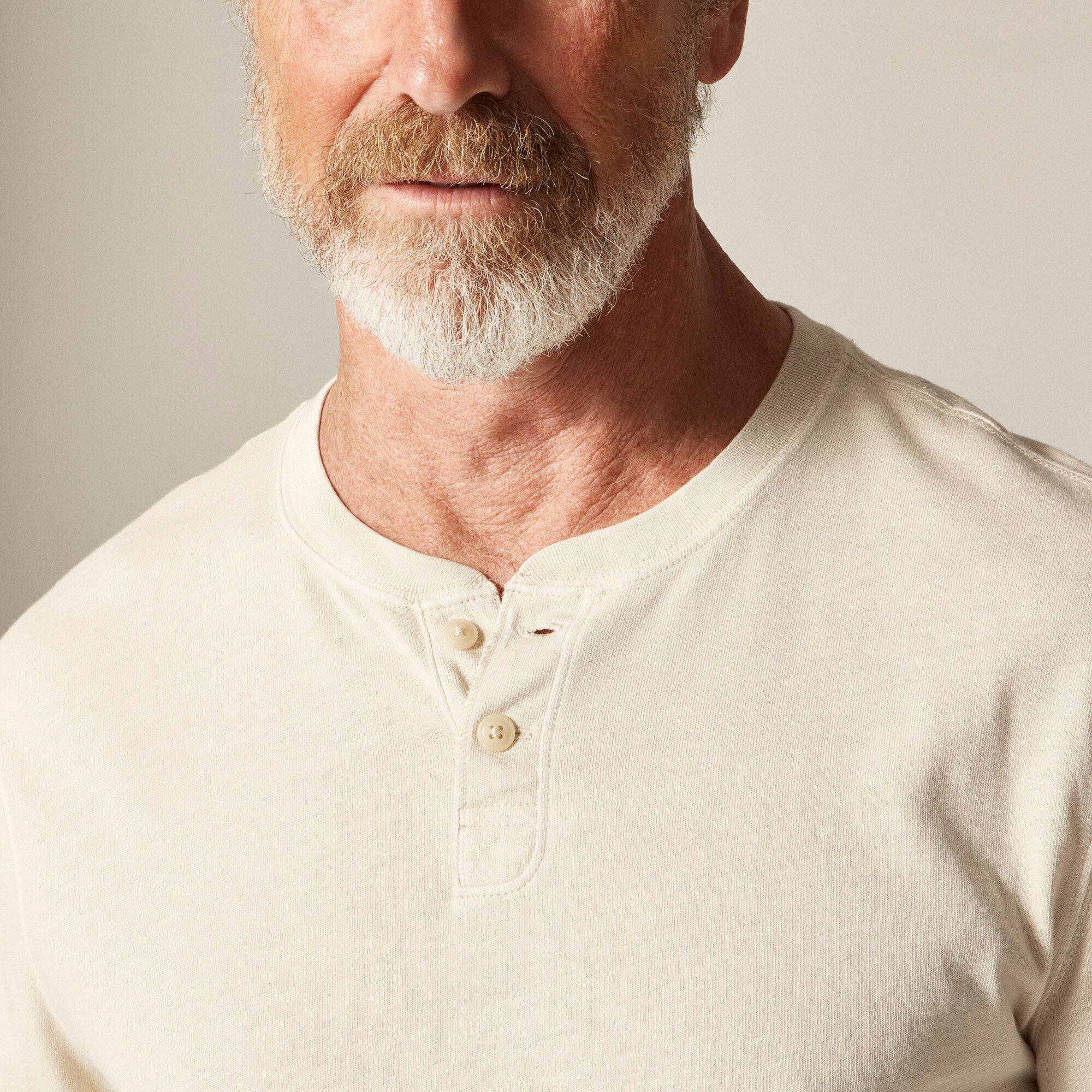 Vintage-wash cotton henley