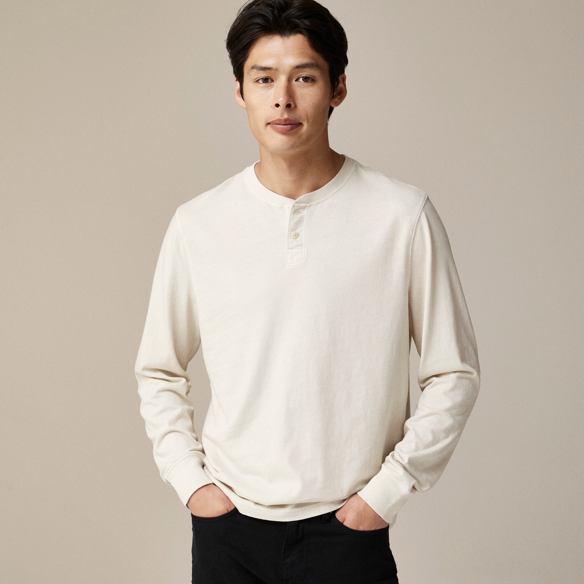 J.Crew Vintage wash Cotton Henley For Men
