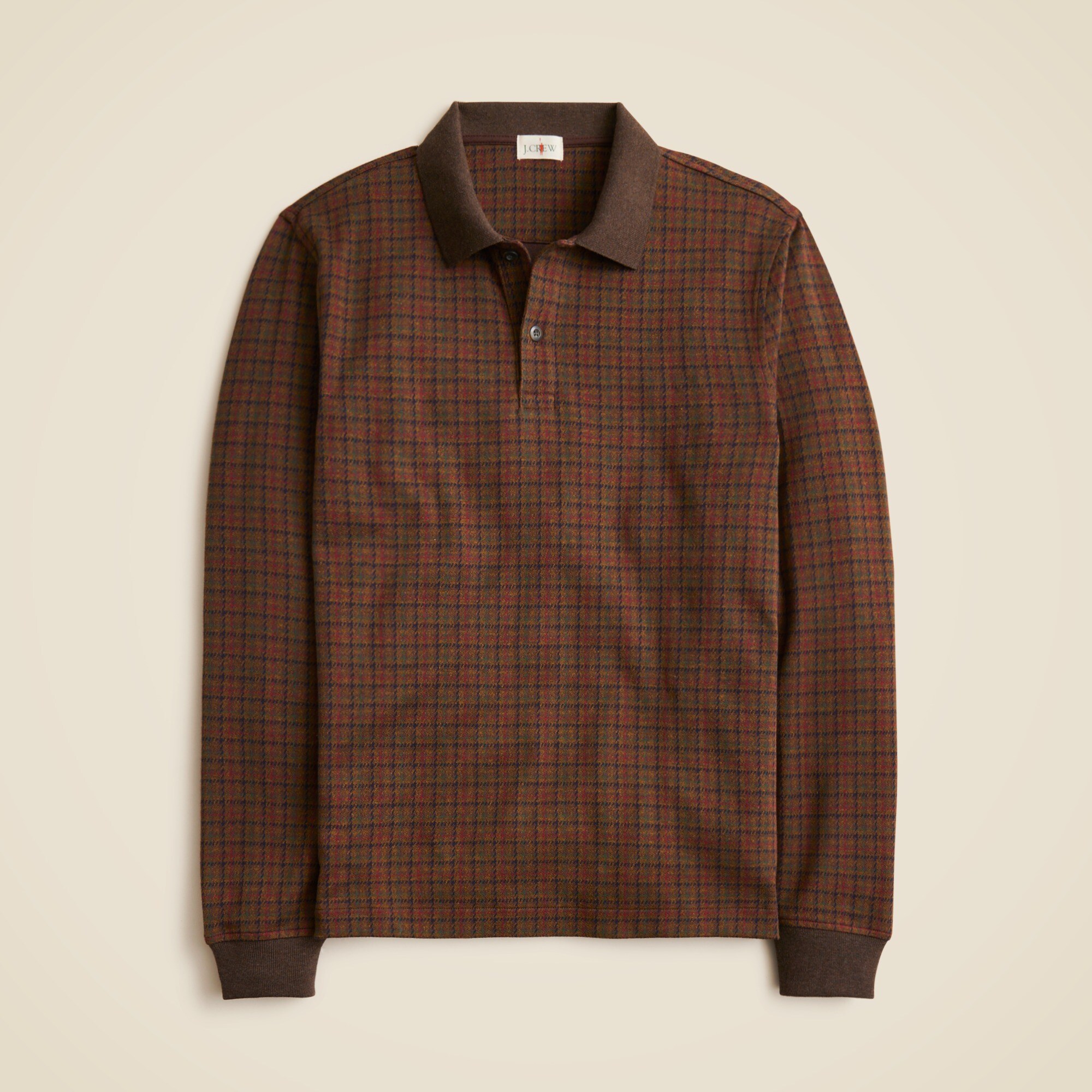 J.Crew Long sleeve Polo Shirt In Plaid For Men
