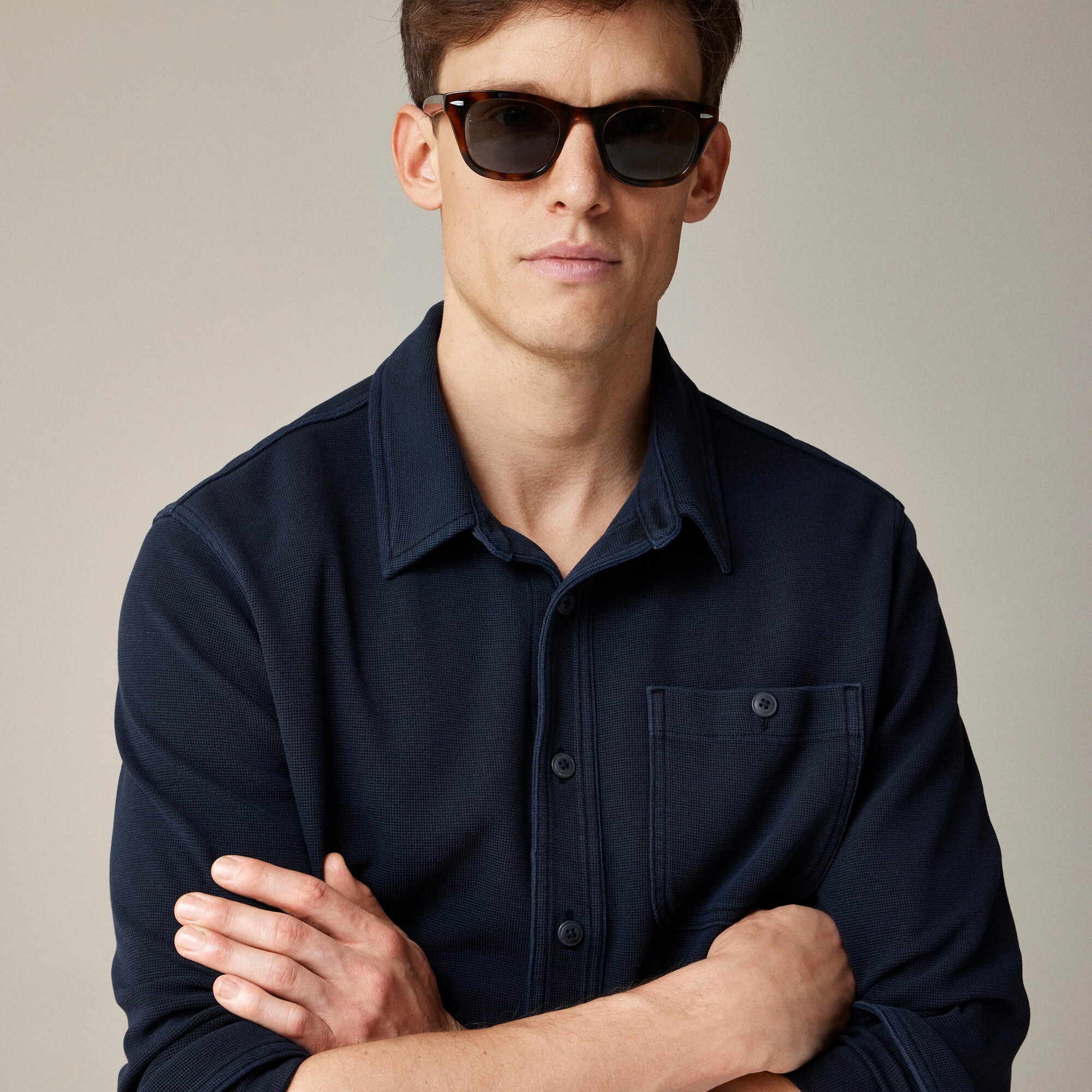 Cotton waffle shirt