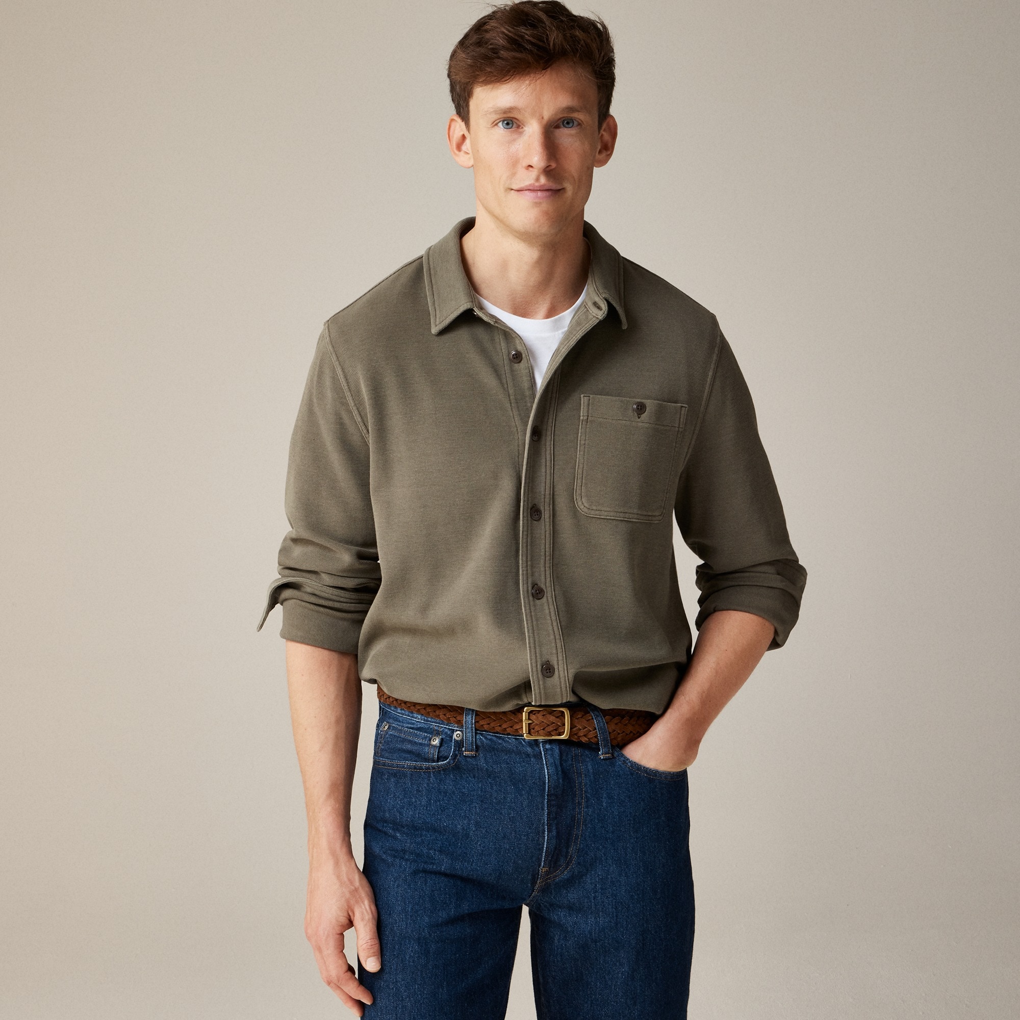 Cotton waffle shirt