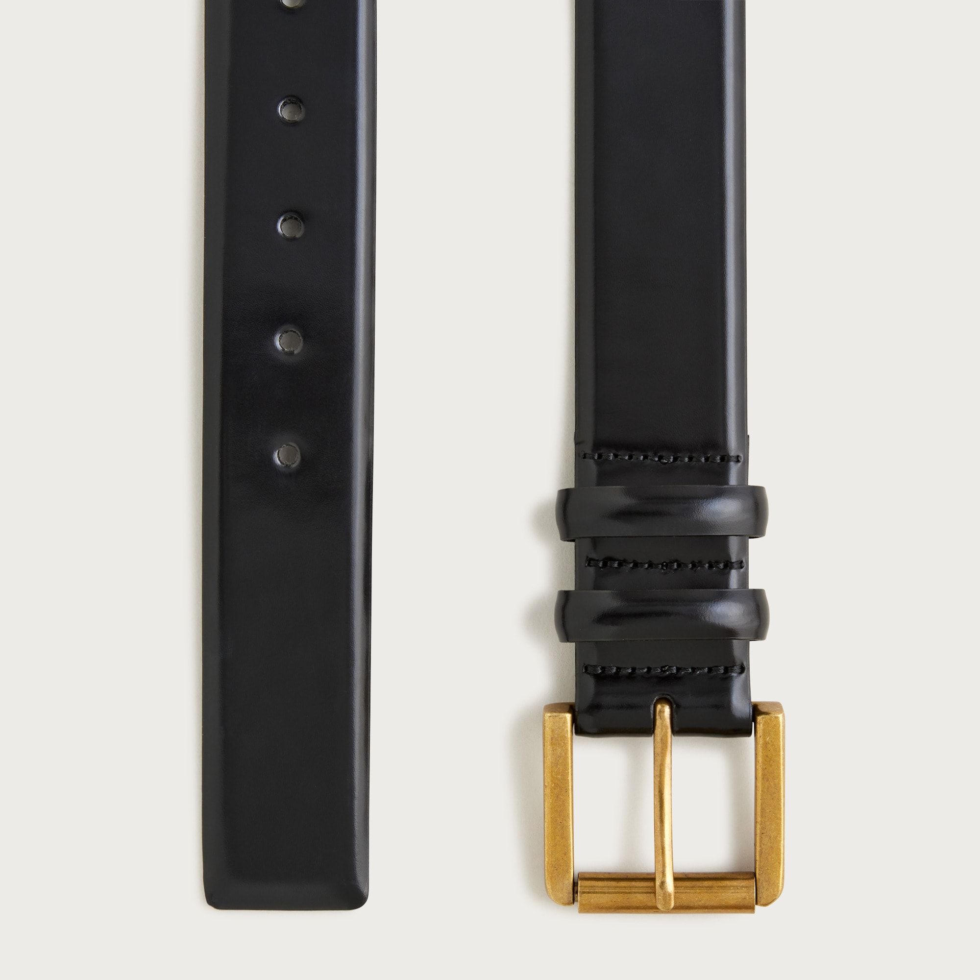 Wide belt in spazzolato leather