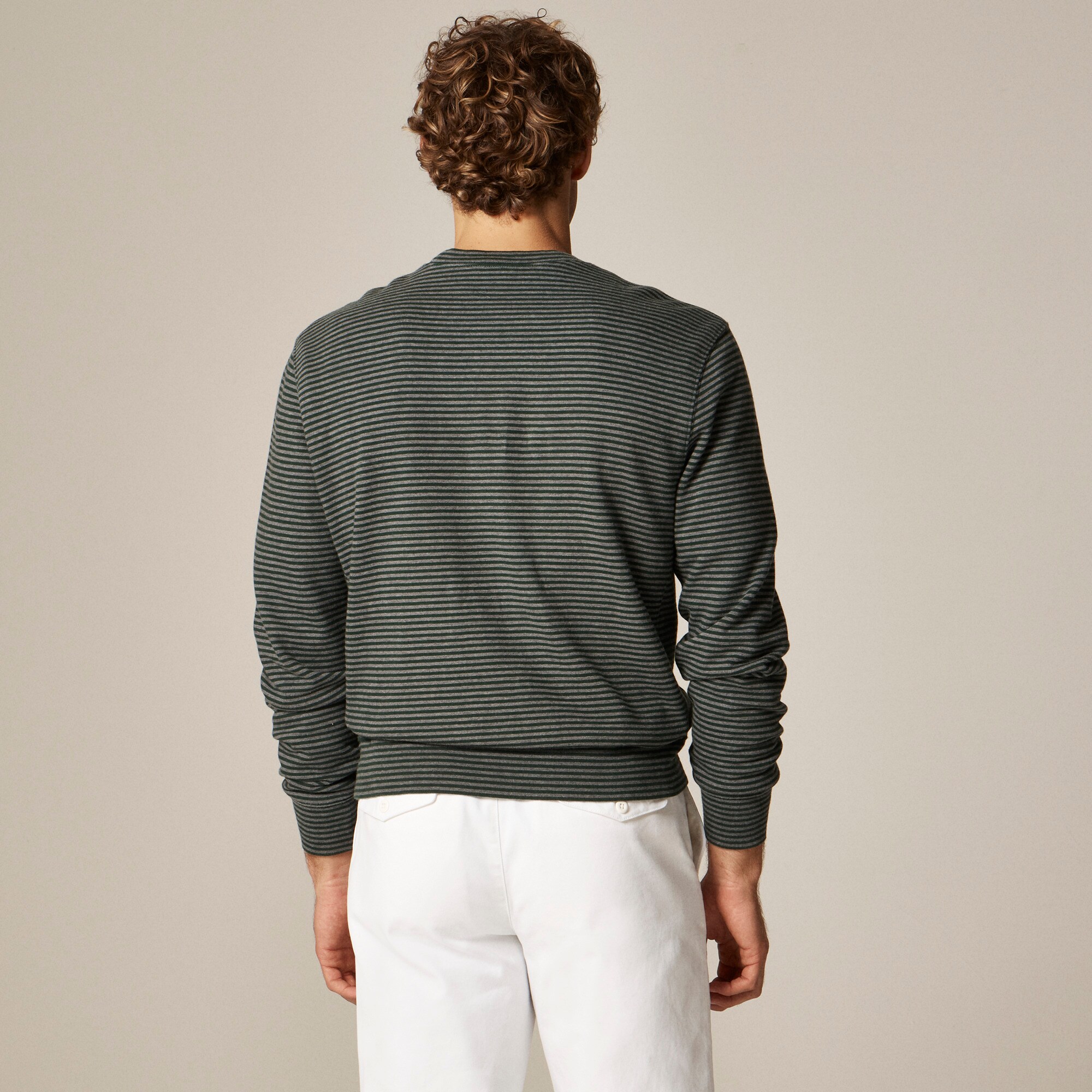 Lightweight french terry sweatshirt in stripe - thumbnail 2