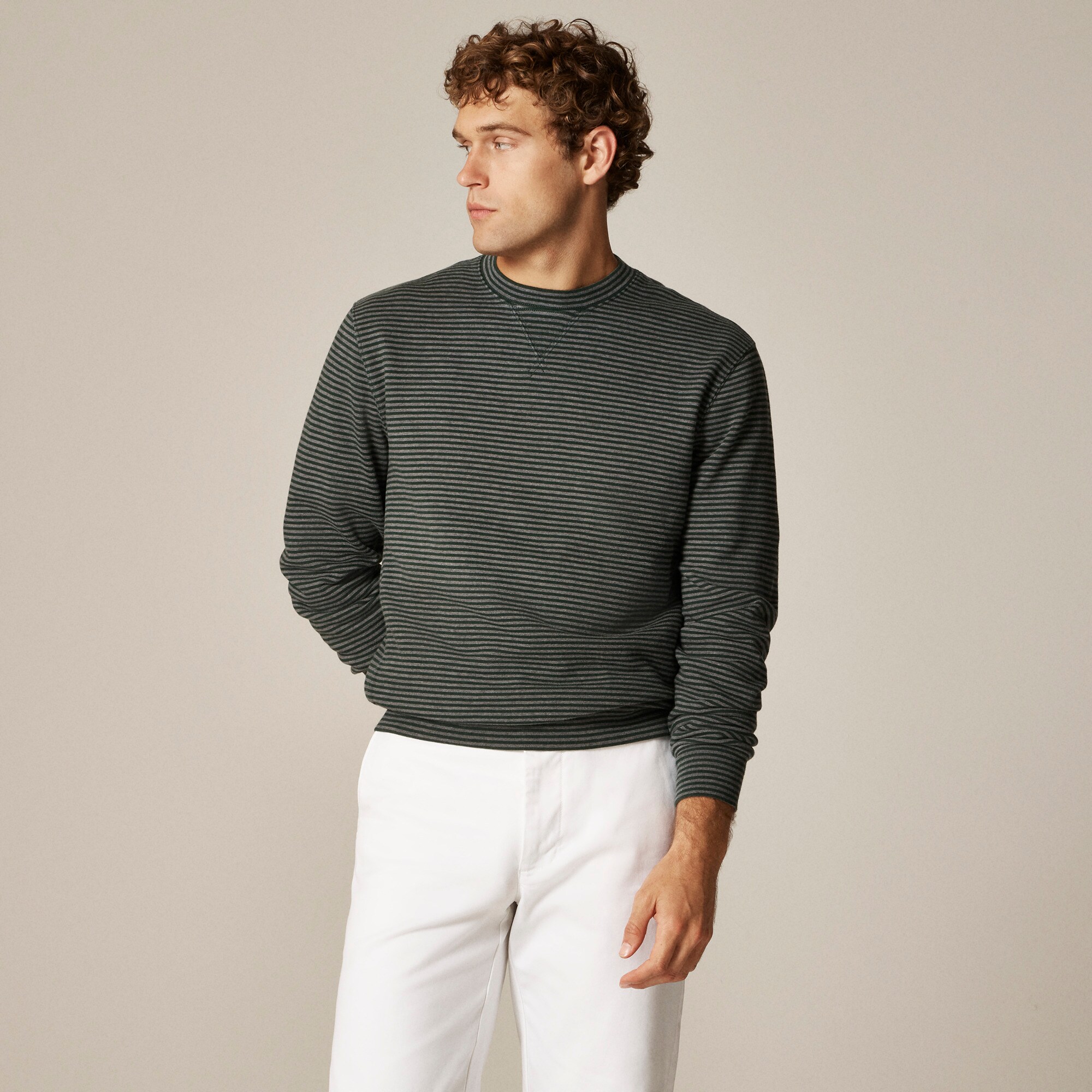 mens Lightweight french terry sweatshirt in stripe