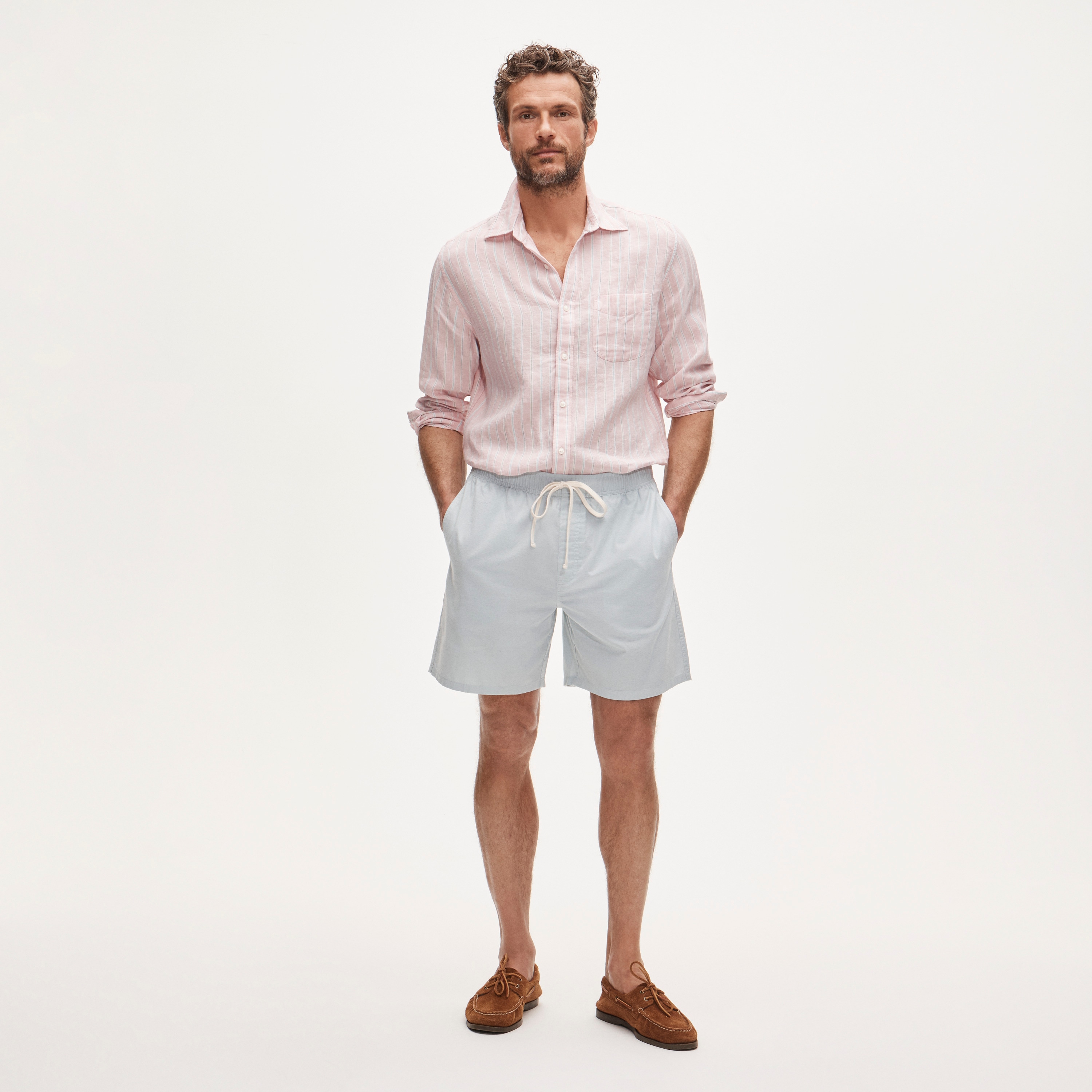 7'' Lounge Short In Broken-in Oxford Cloth For Men | J.Crew