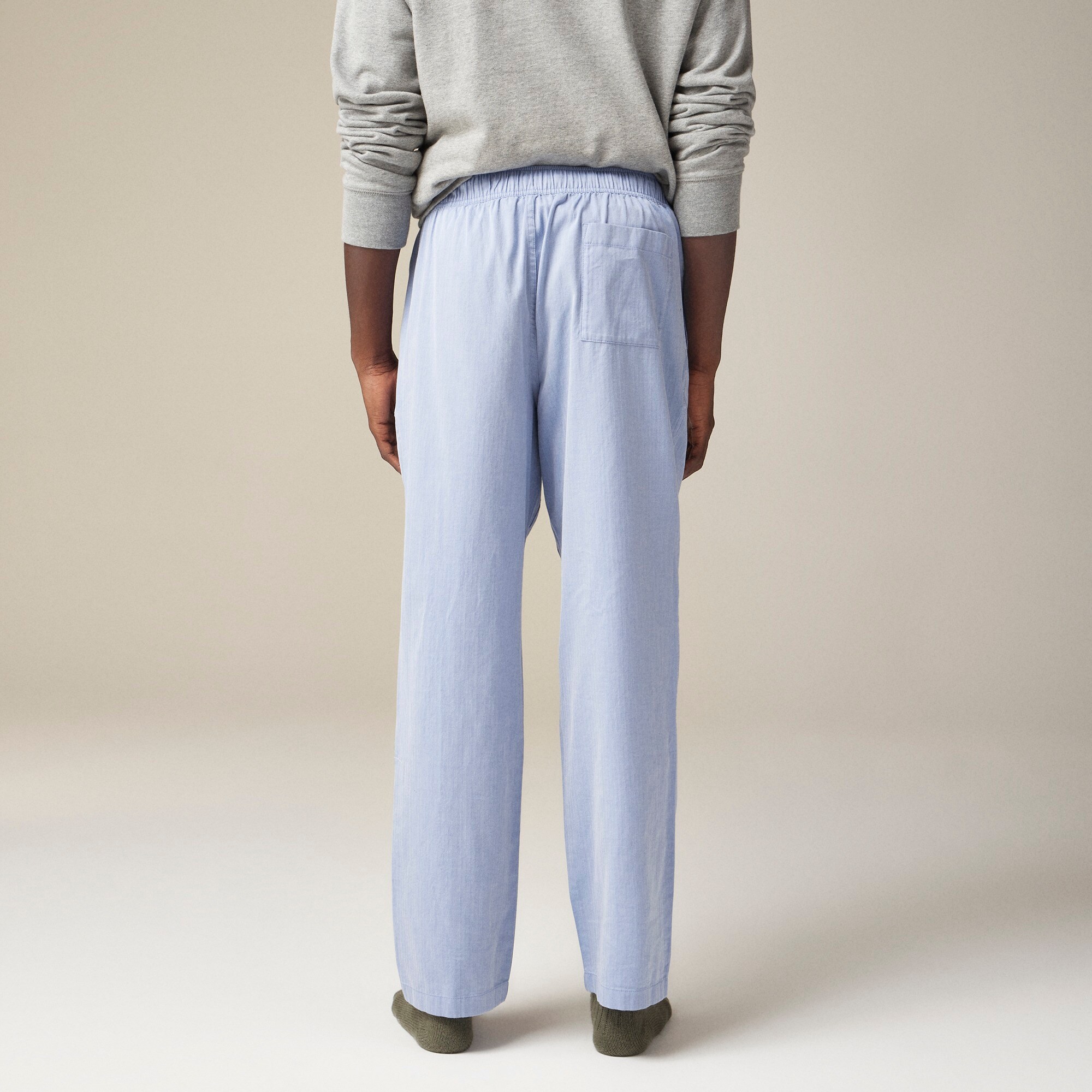 Pajama pant in cotton herringbone
