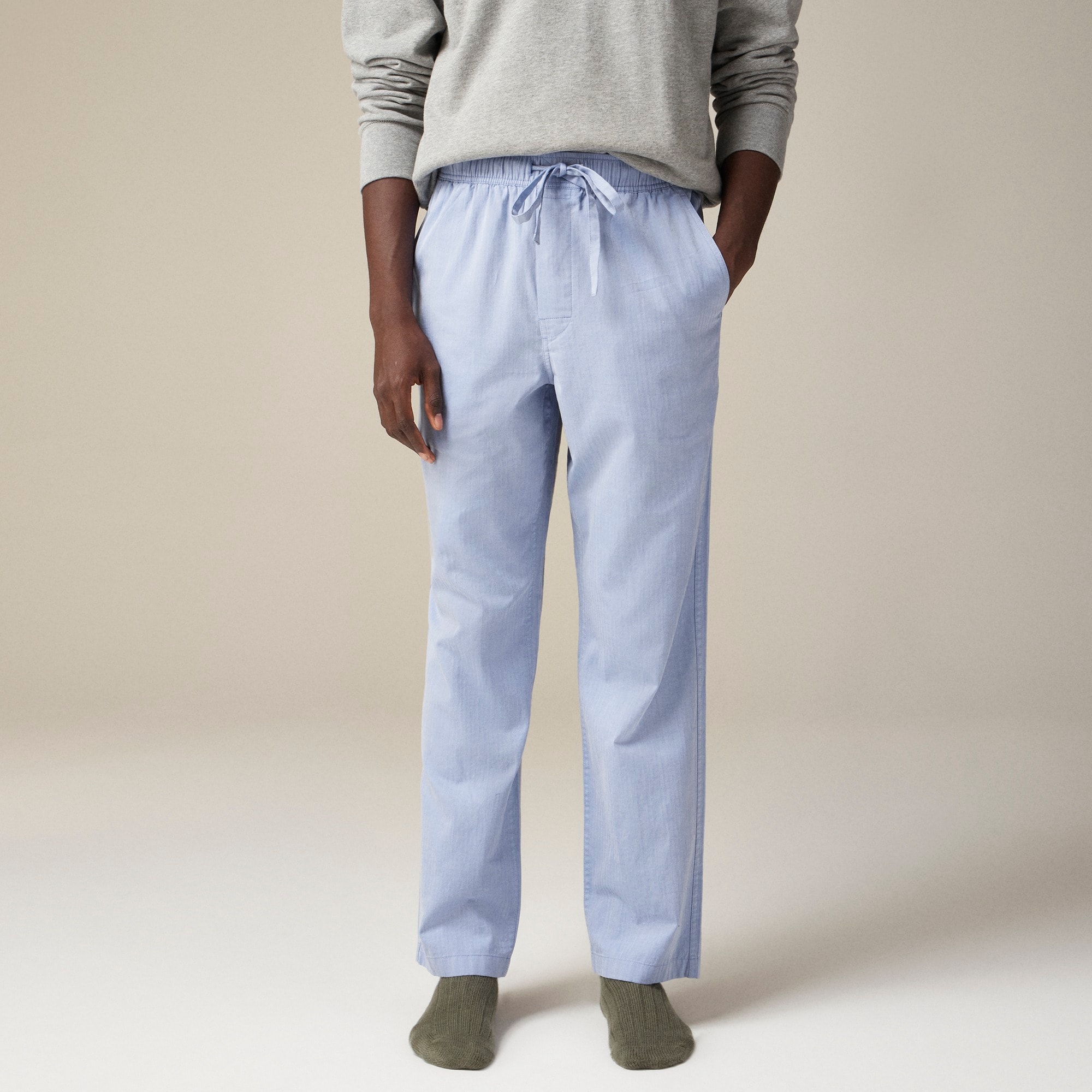  Pajama pant in cotton herringbone