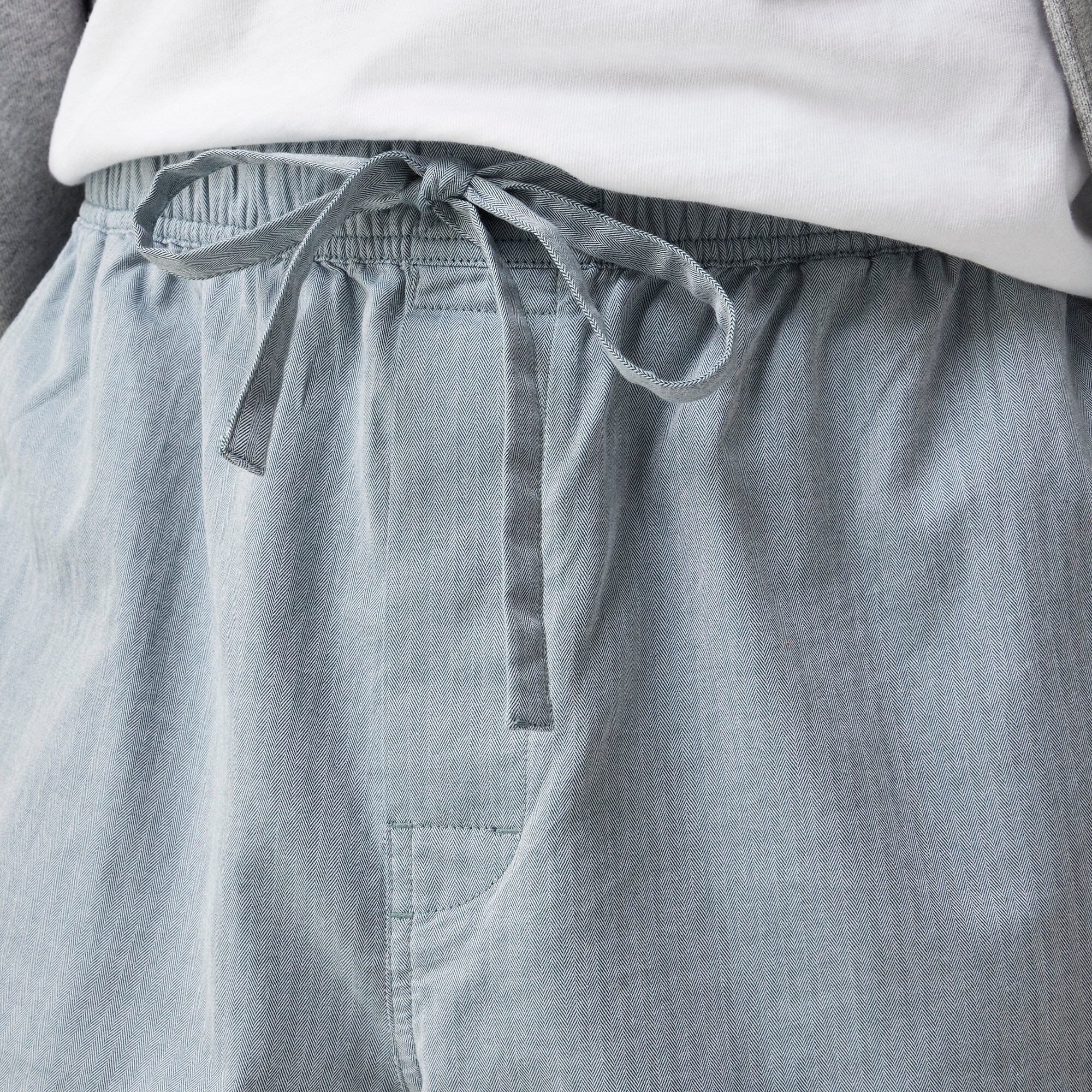Pajama pant in cotton herringbone
