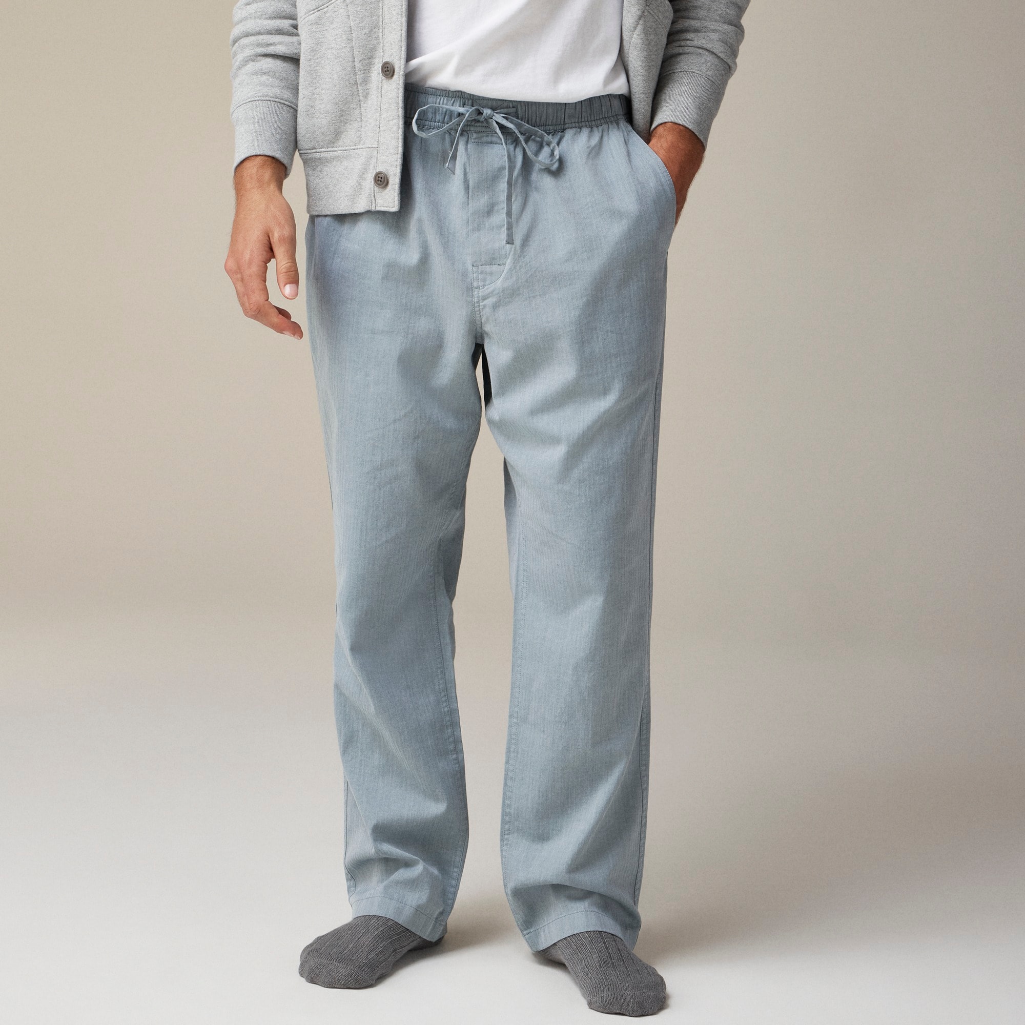  Pajama pant in cotton herringbone