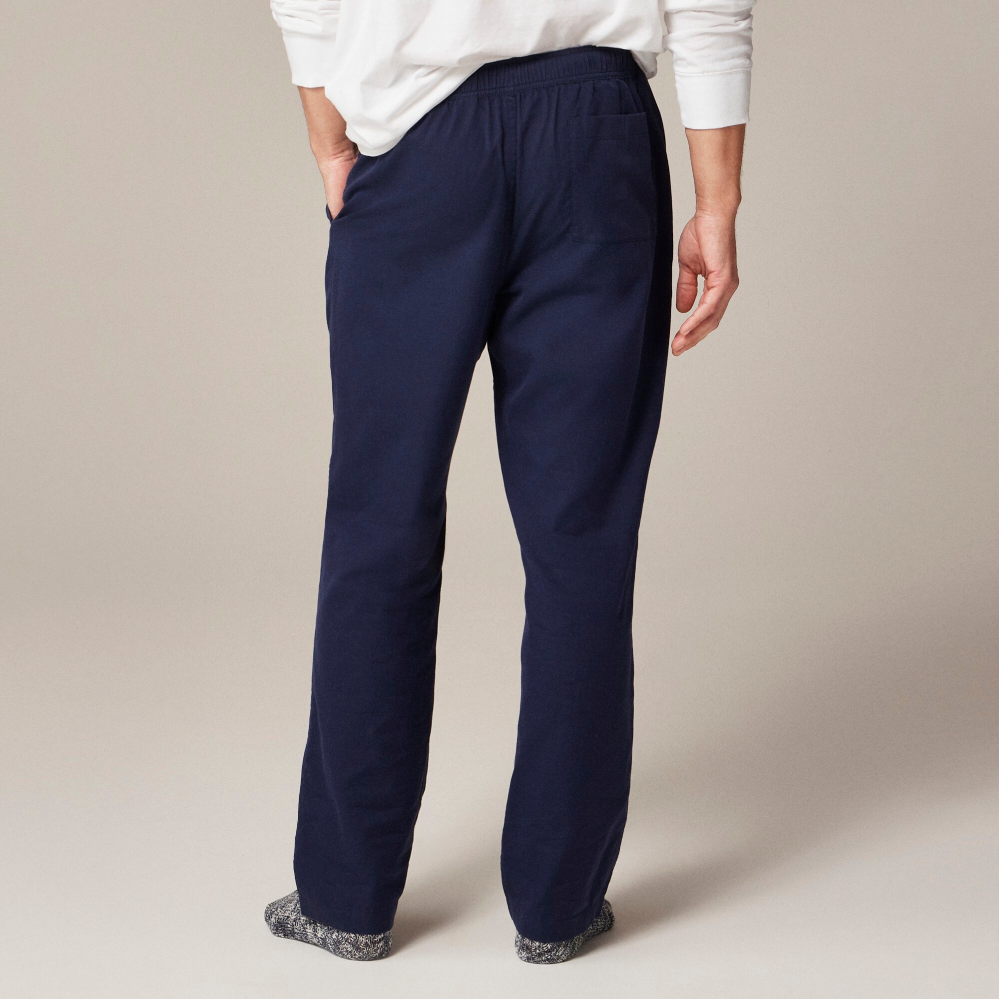 Pajama pant in cotton herringbone