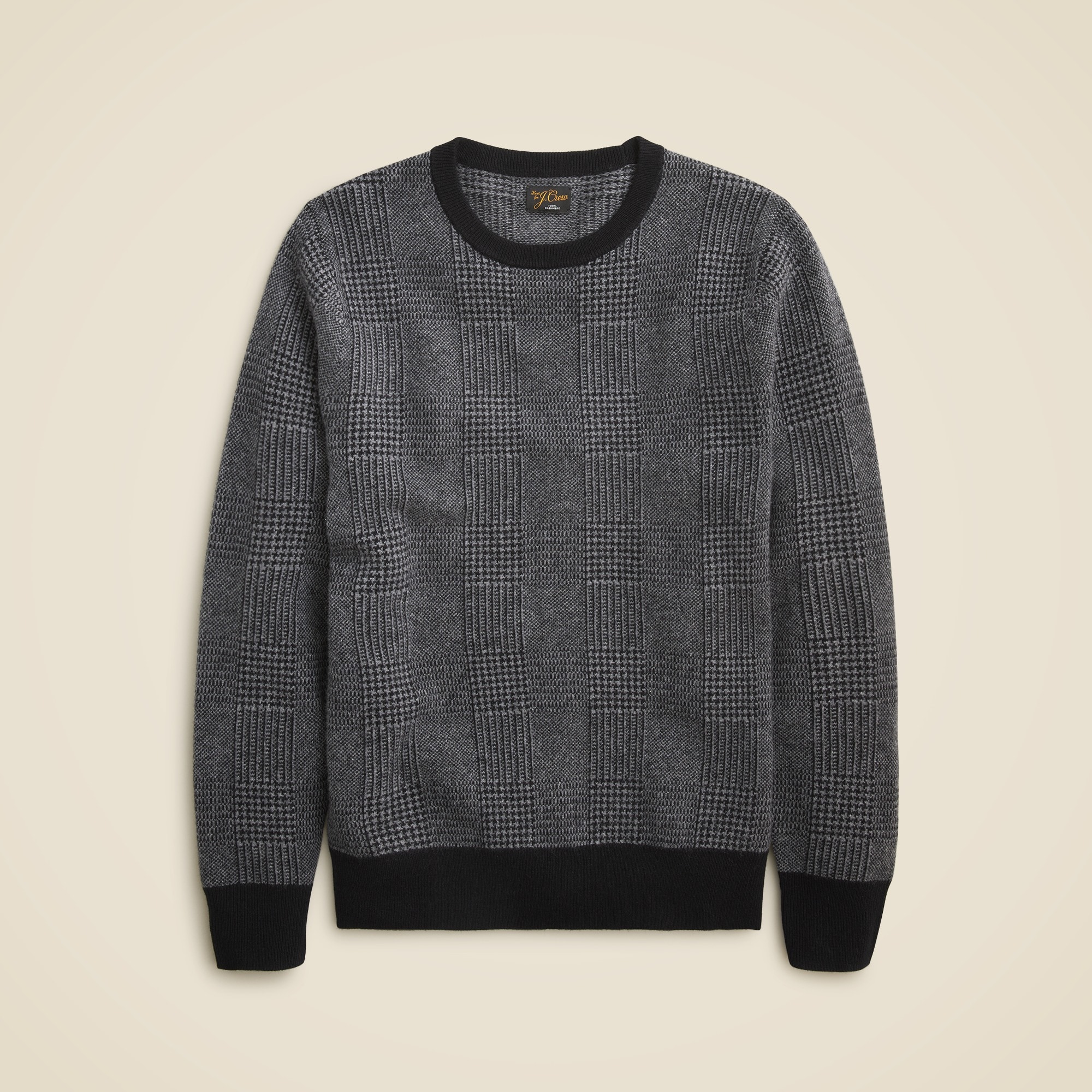 J.Crew: Cashmere Crewneck Sweater In Plaid For Men